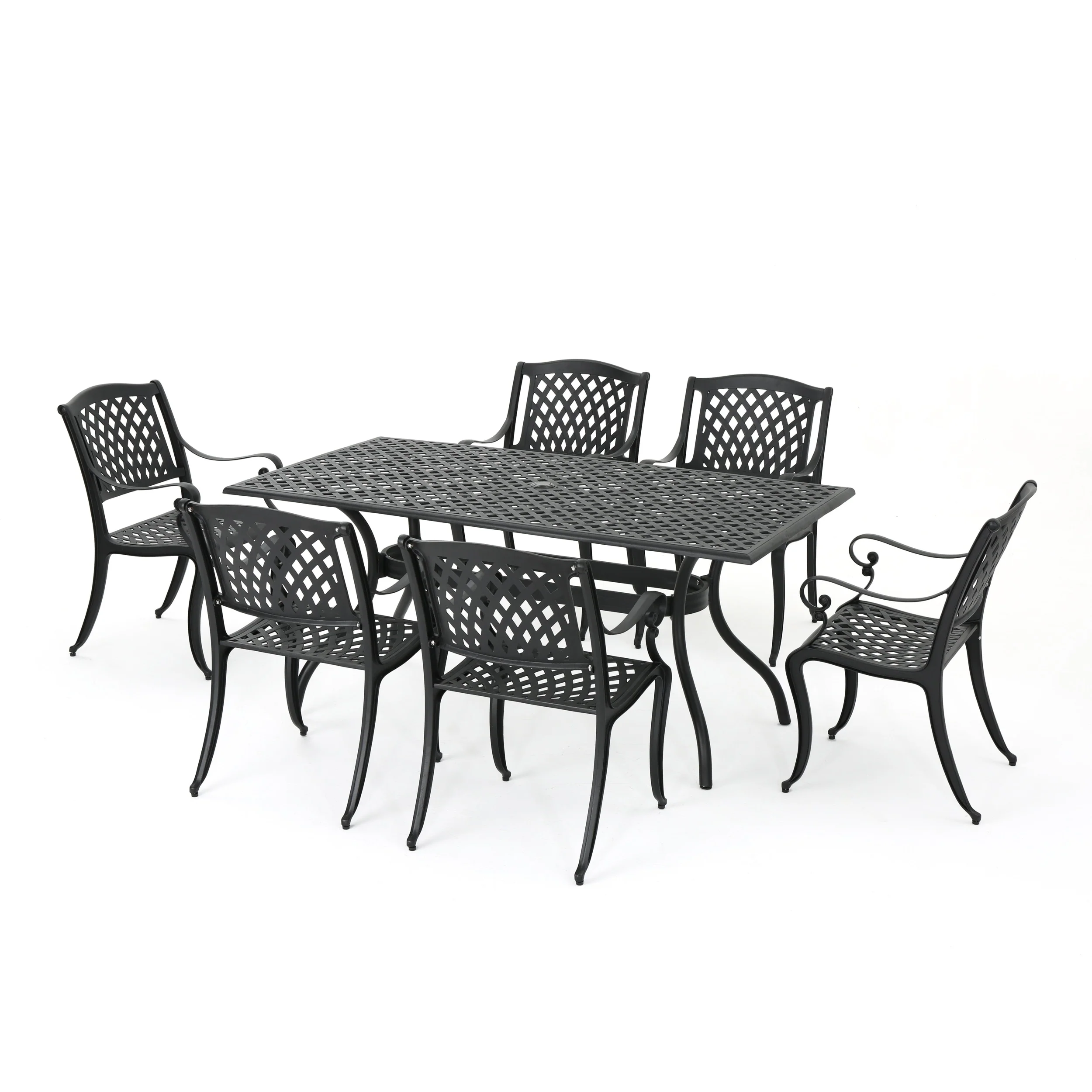Cayman 7-piece Aluminum Outdoor Dining Set by Christopher Knight Home