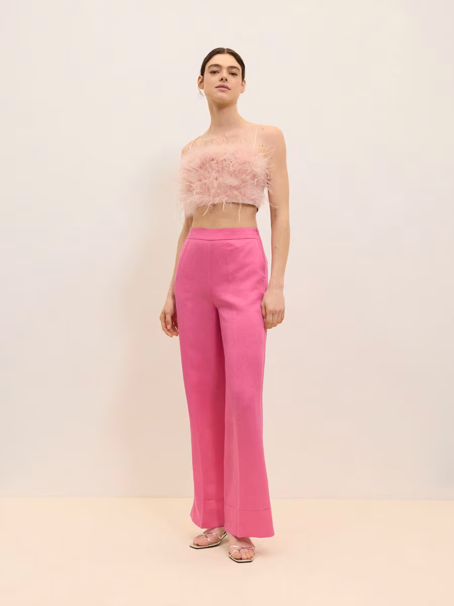 Lyocell Rich Trousers With Linen Blend