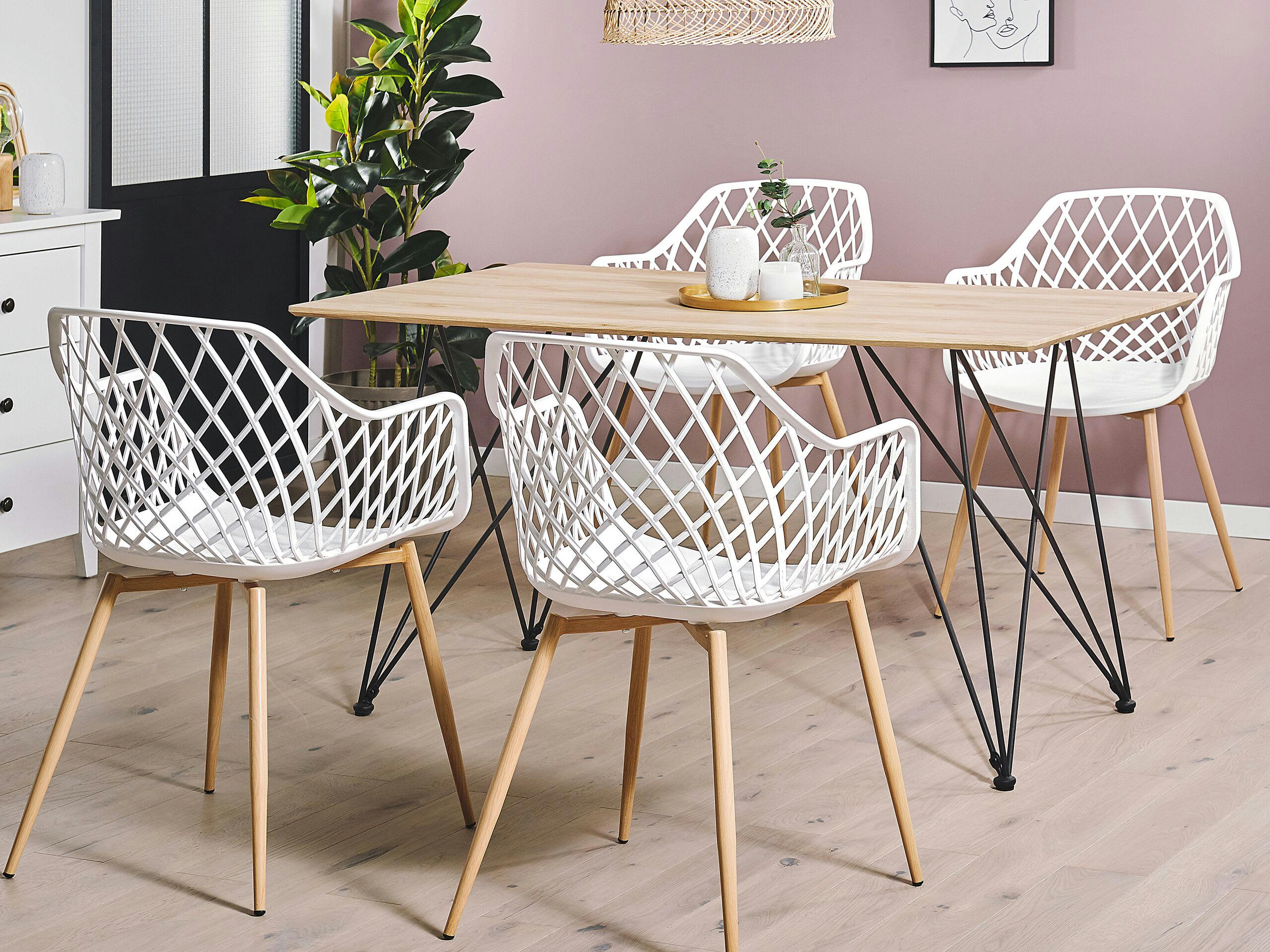 NASHUA - Lot de 2 chaises de salle à manger blanches