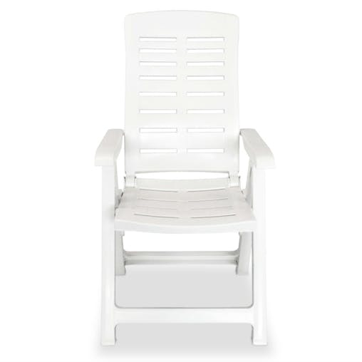 NNEVL Reclining Garden Chairs 4 pcs Plastic White