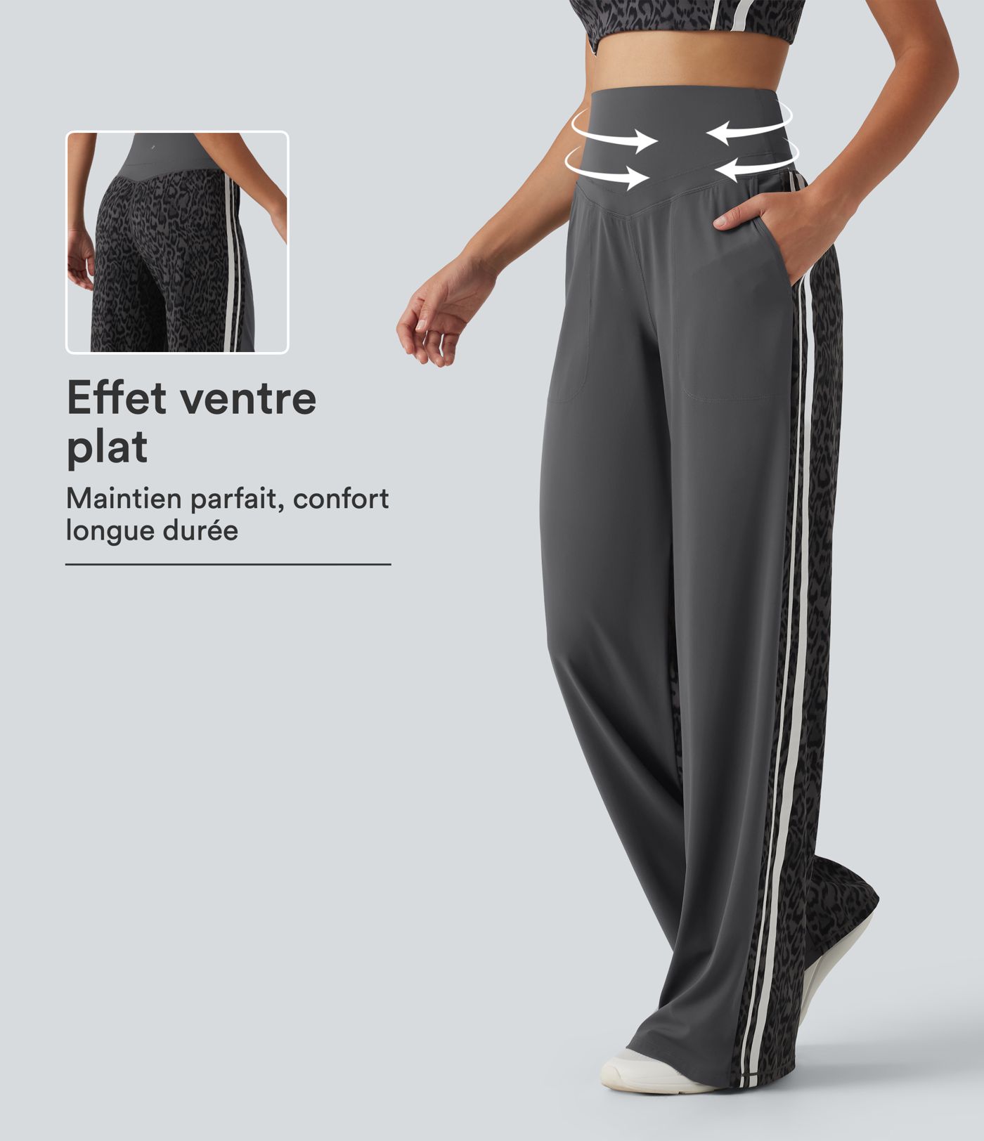 Pantalon de yoga Halara UltraSculpt™ gainant taille haute imprimé léopard avec poches