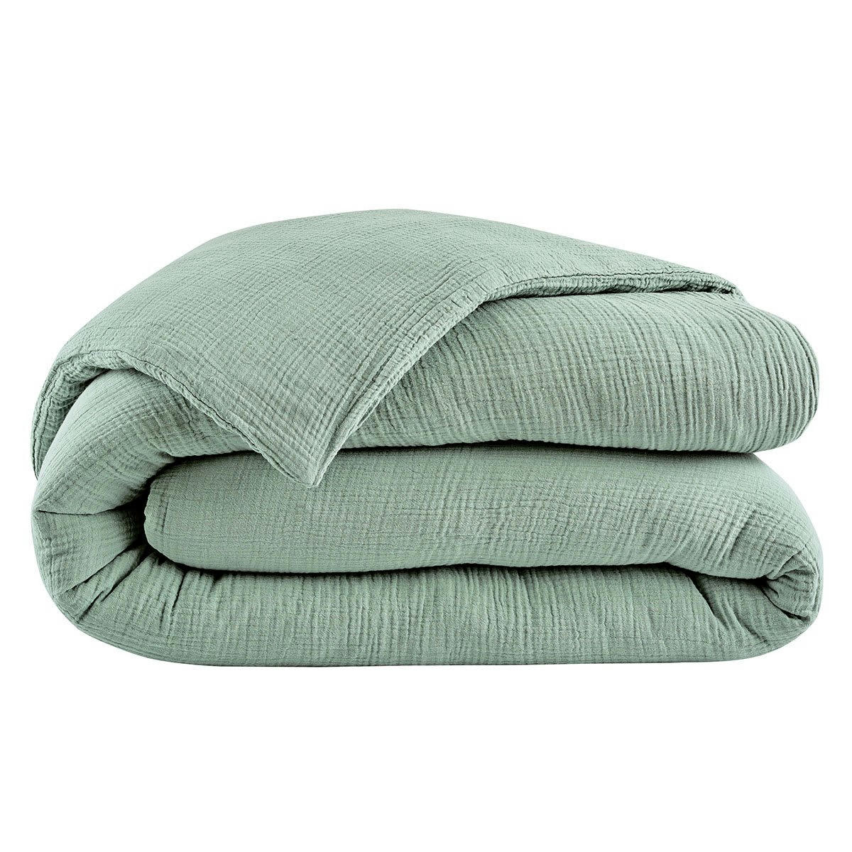 SOURCE - Housse de couette gaze de coton celadon 260x240 cm