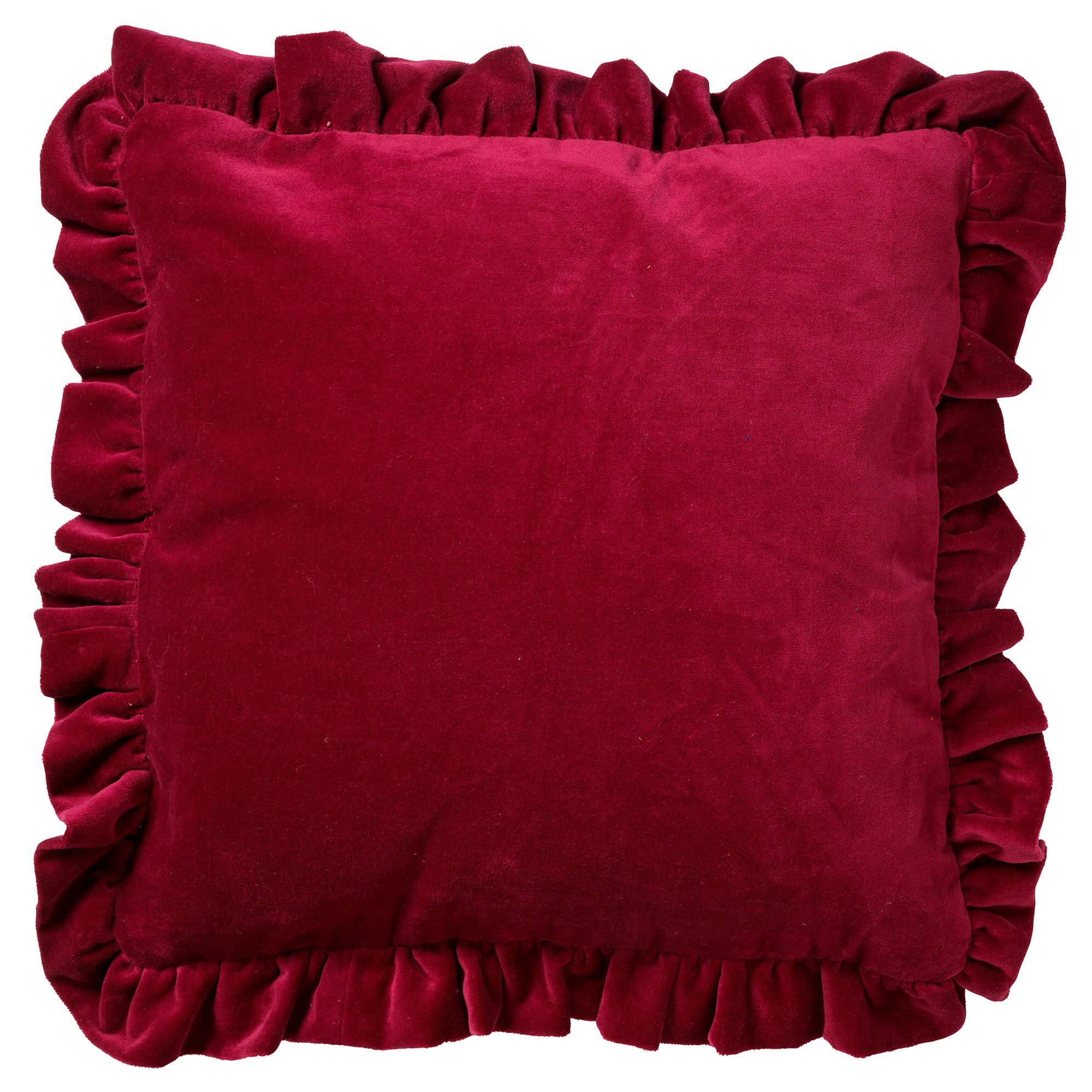 YARA - Housse de coussin rouge en velours-45x45 cm uni