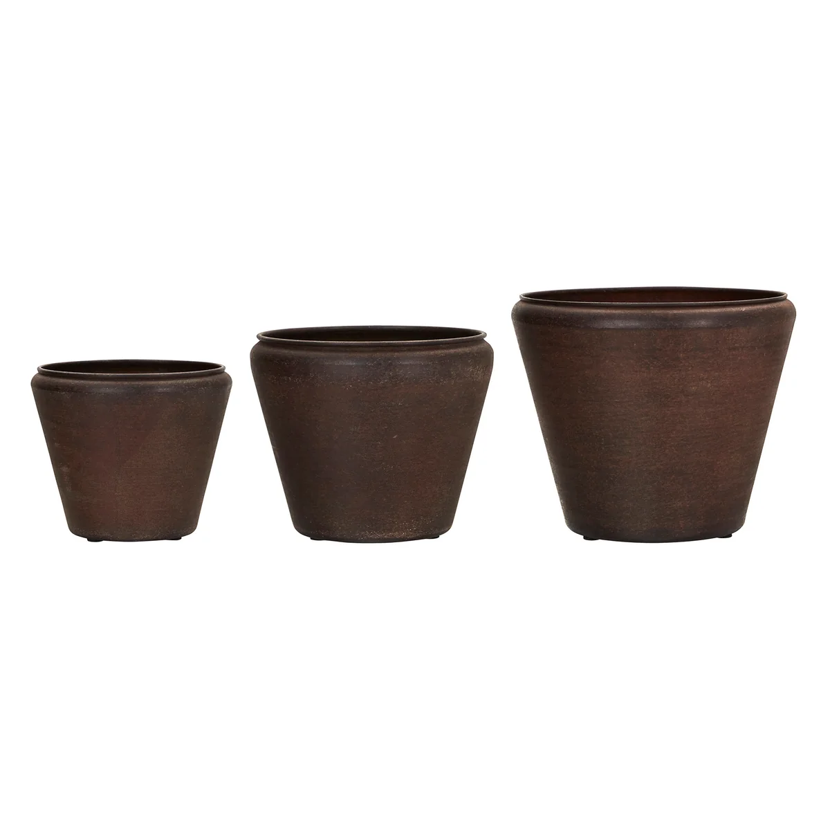 House Doctor - Funnel Blumentopf, braun (3er-Set)
