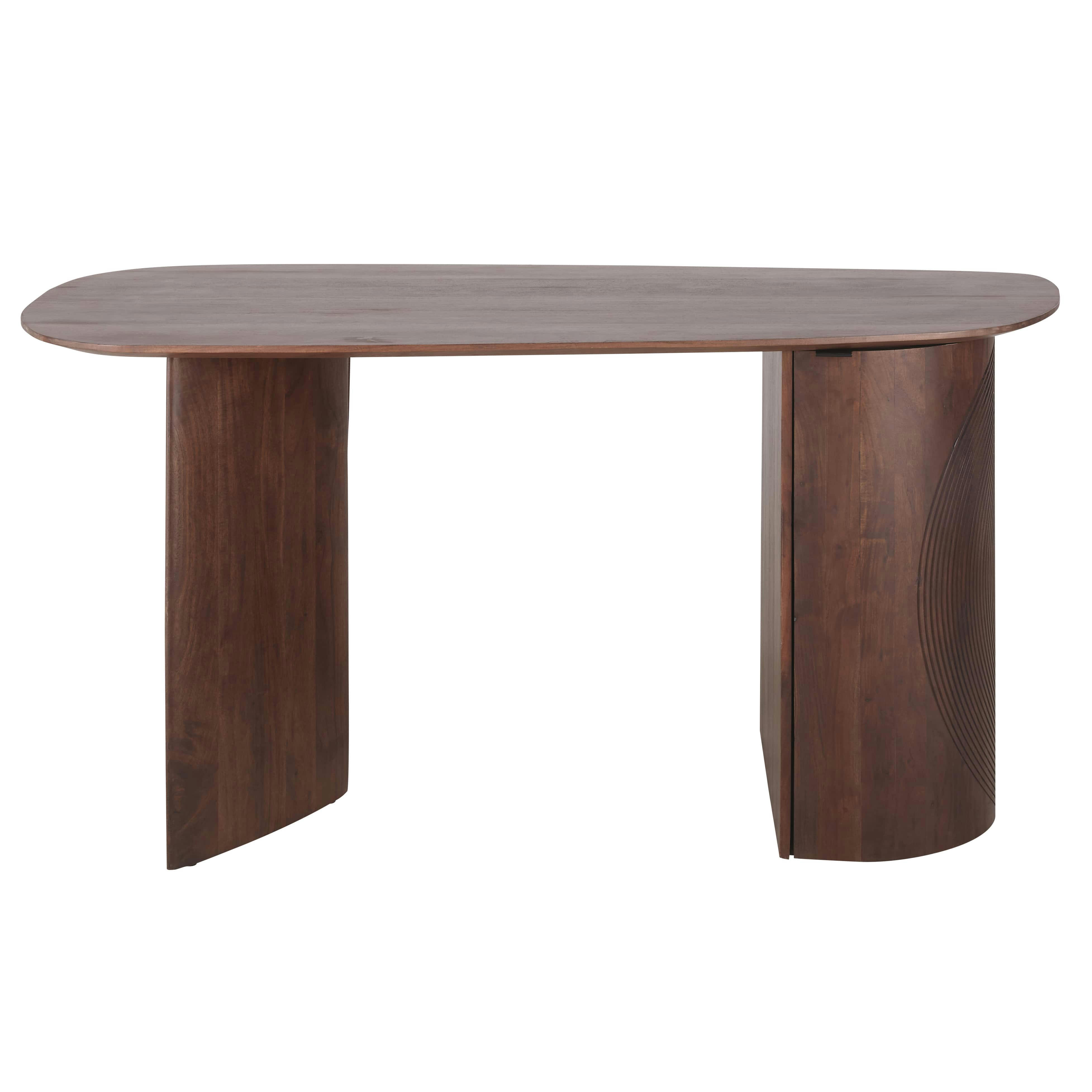 Lausanne - Bureau 2 portes 4 étagères marron