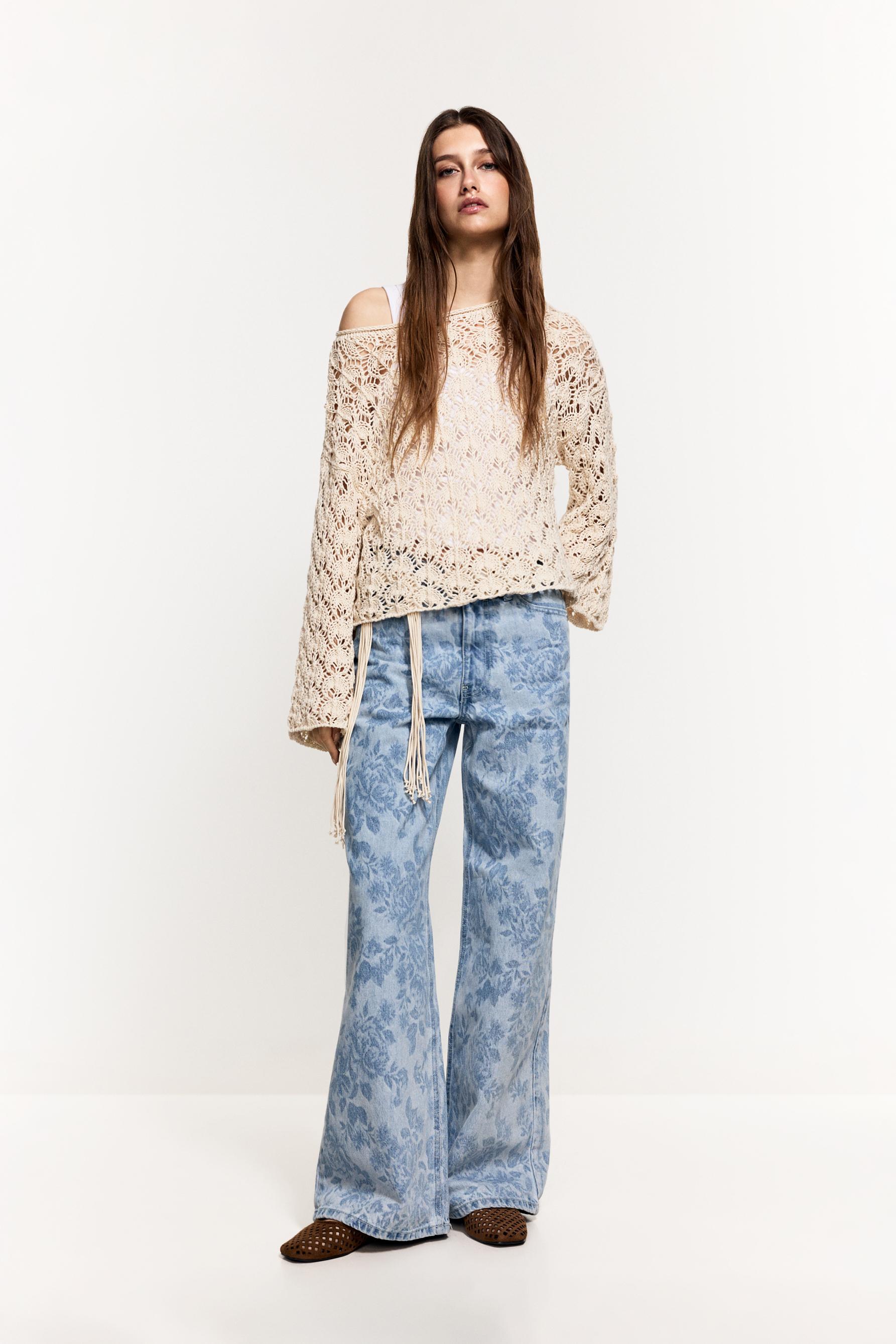 Jeans wide leg flores