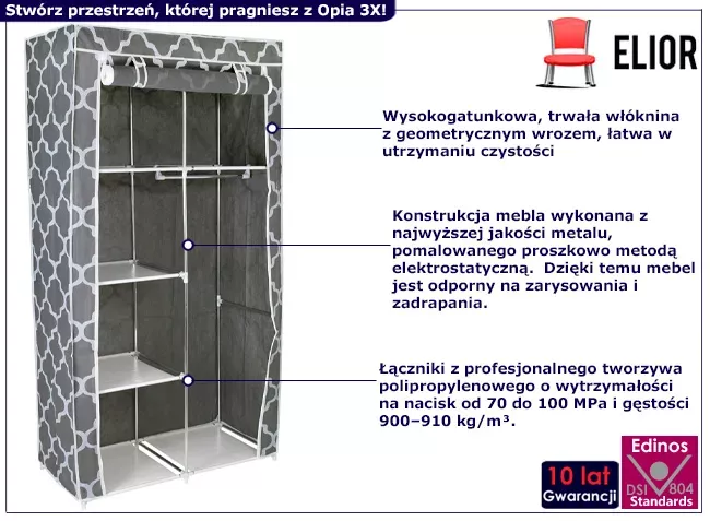 Tekstylna szafa z geometrycznym wzorem - Elreon
