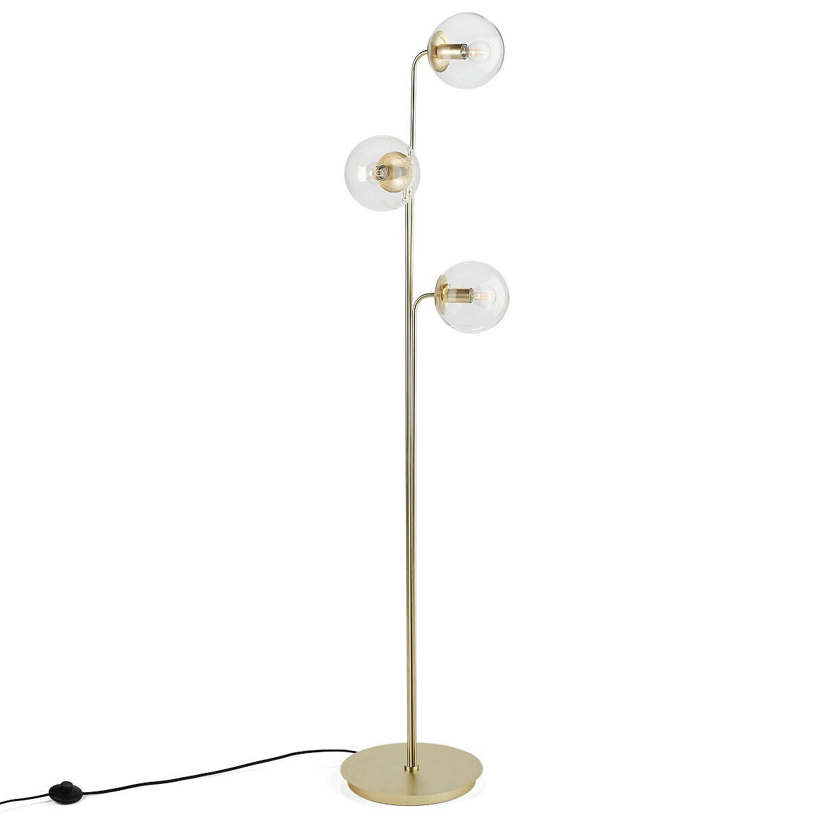 Lampadaire laiton et verre, Moricio