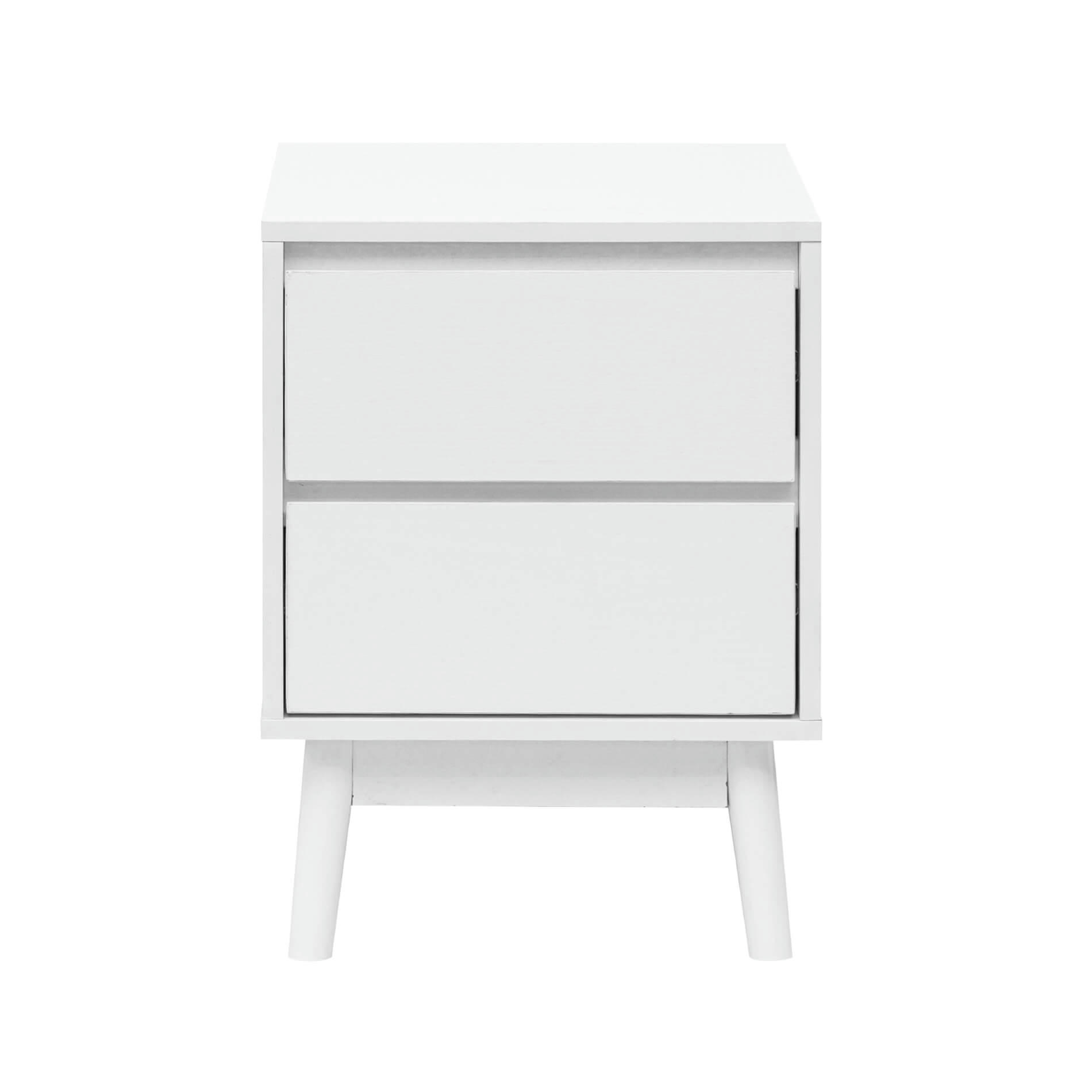 - Table de chevet avec 2 tiroirs blanc