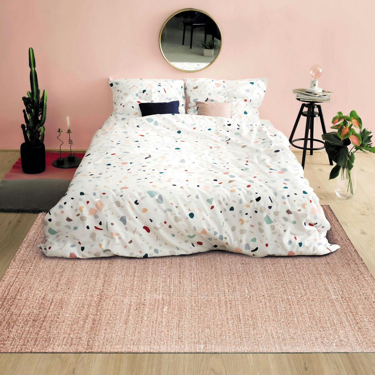 NUDE - Tapis en laine et coton rose nude 160x230
