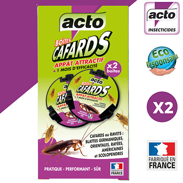 2 boîtes appat attractif cafards Acto