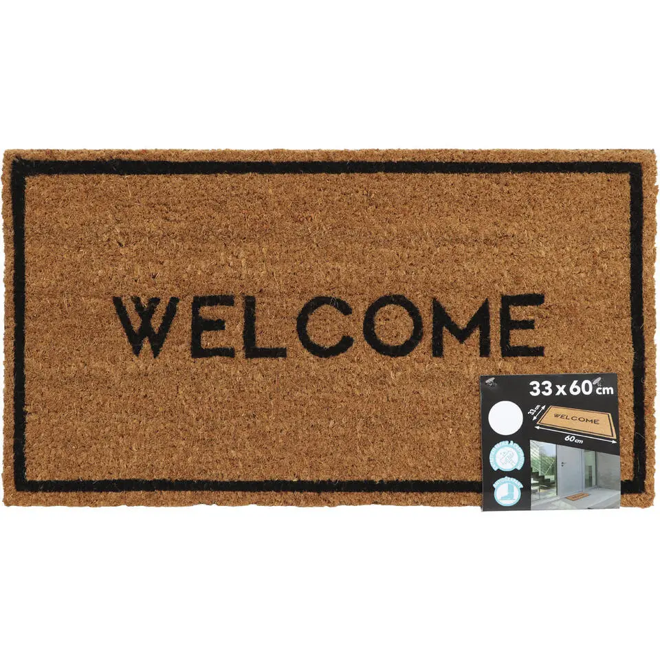 Luance Deurmat - anti slip - rechthoek - Welcome - 60 x 33 cm