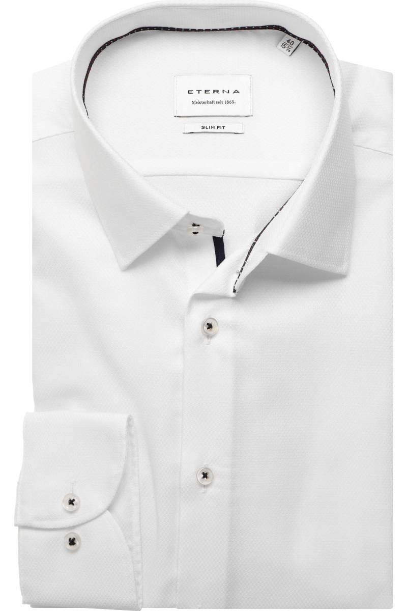 ETERNA Slim Fit Hemd weiss, Strukturiert