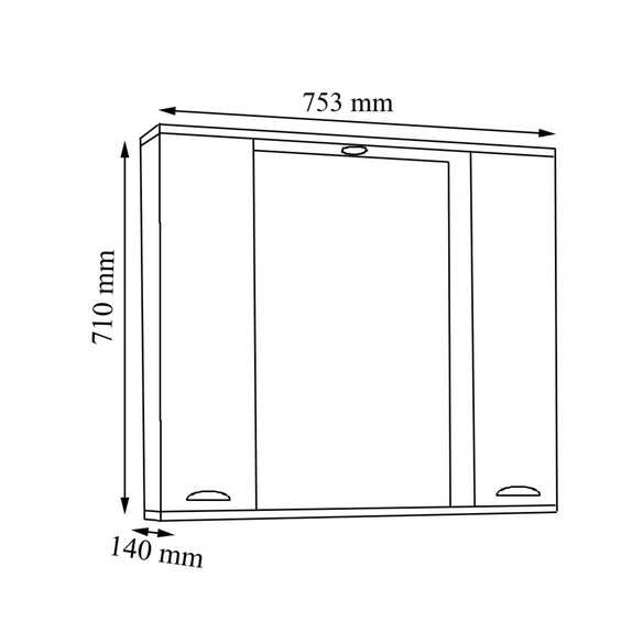 Spiegelschrank »Casalo XL«, BxHxT: 75 x 71 x 14 cm