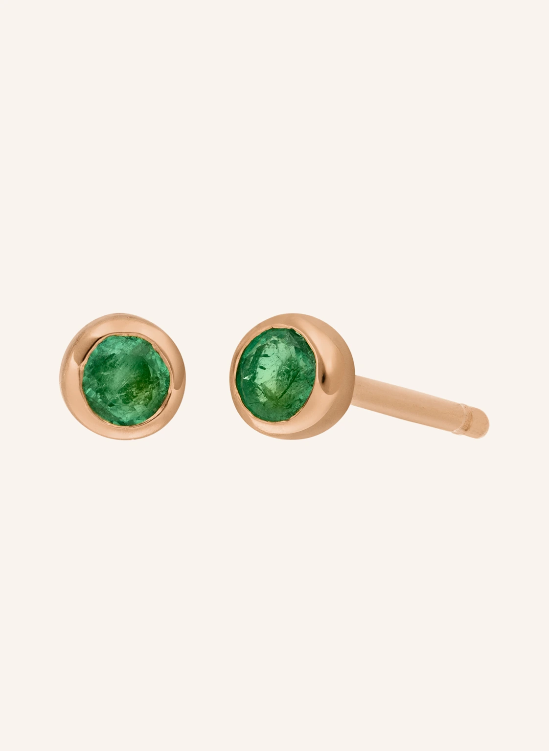Leaf Ohrstecker SMARAGD aus 14 Karat Rosegold