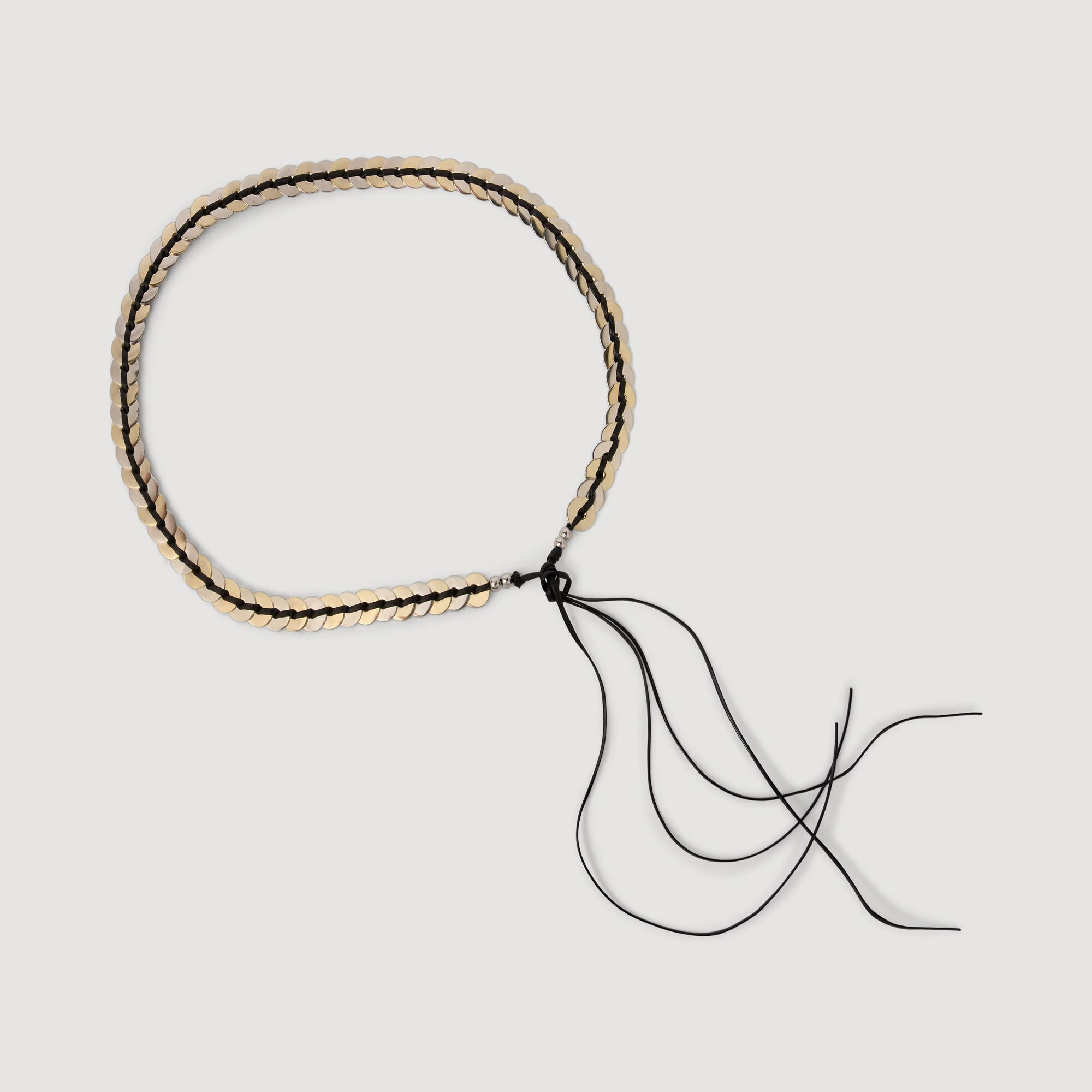 Ceinture bijou à lien en cuir