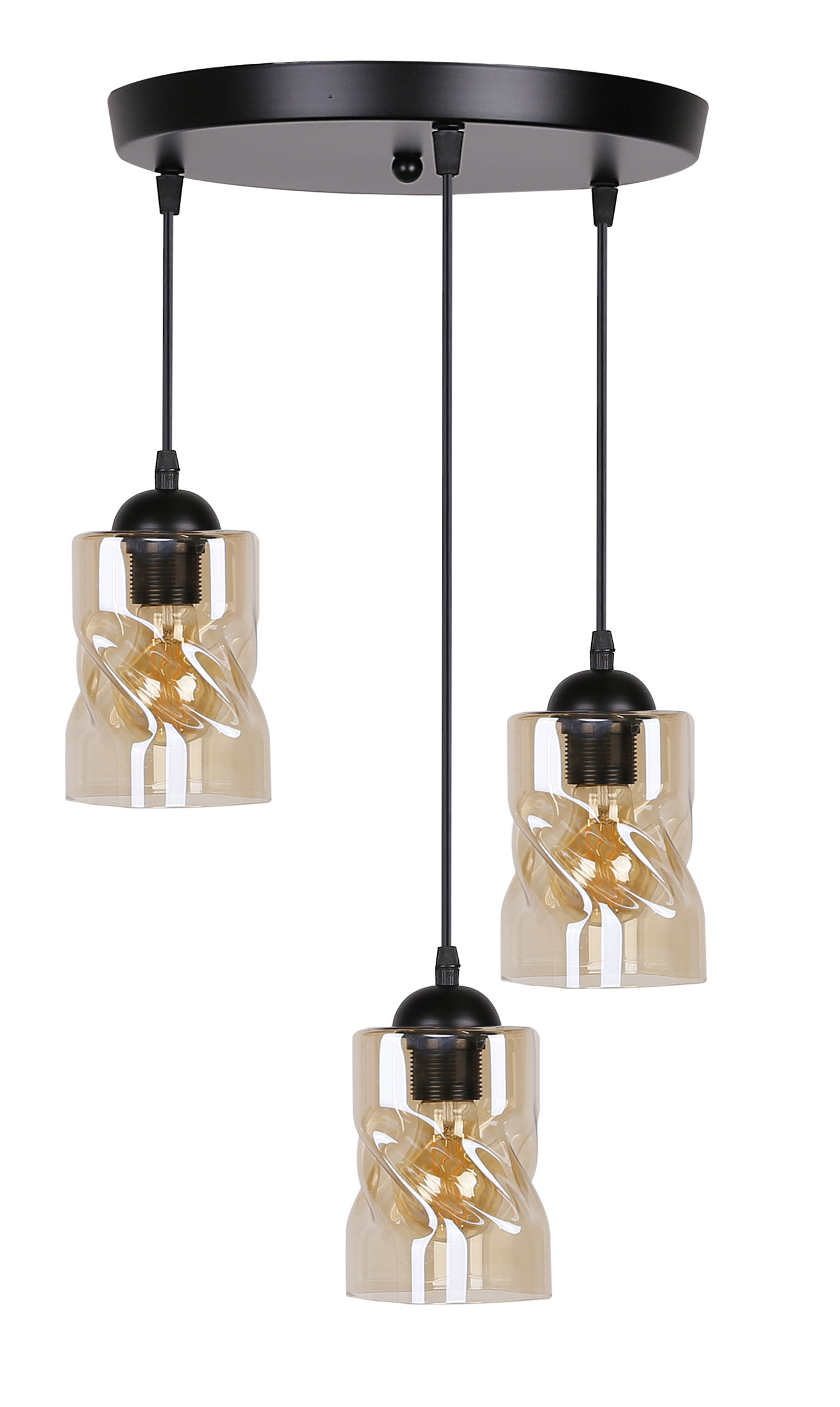 Lampa wisząca czarno-herbaciany FELIS 3xE27x60W wym: 90x35x35 cm Candellux
