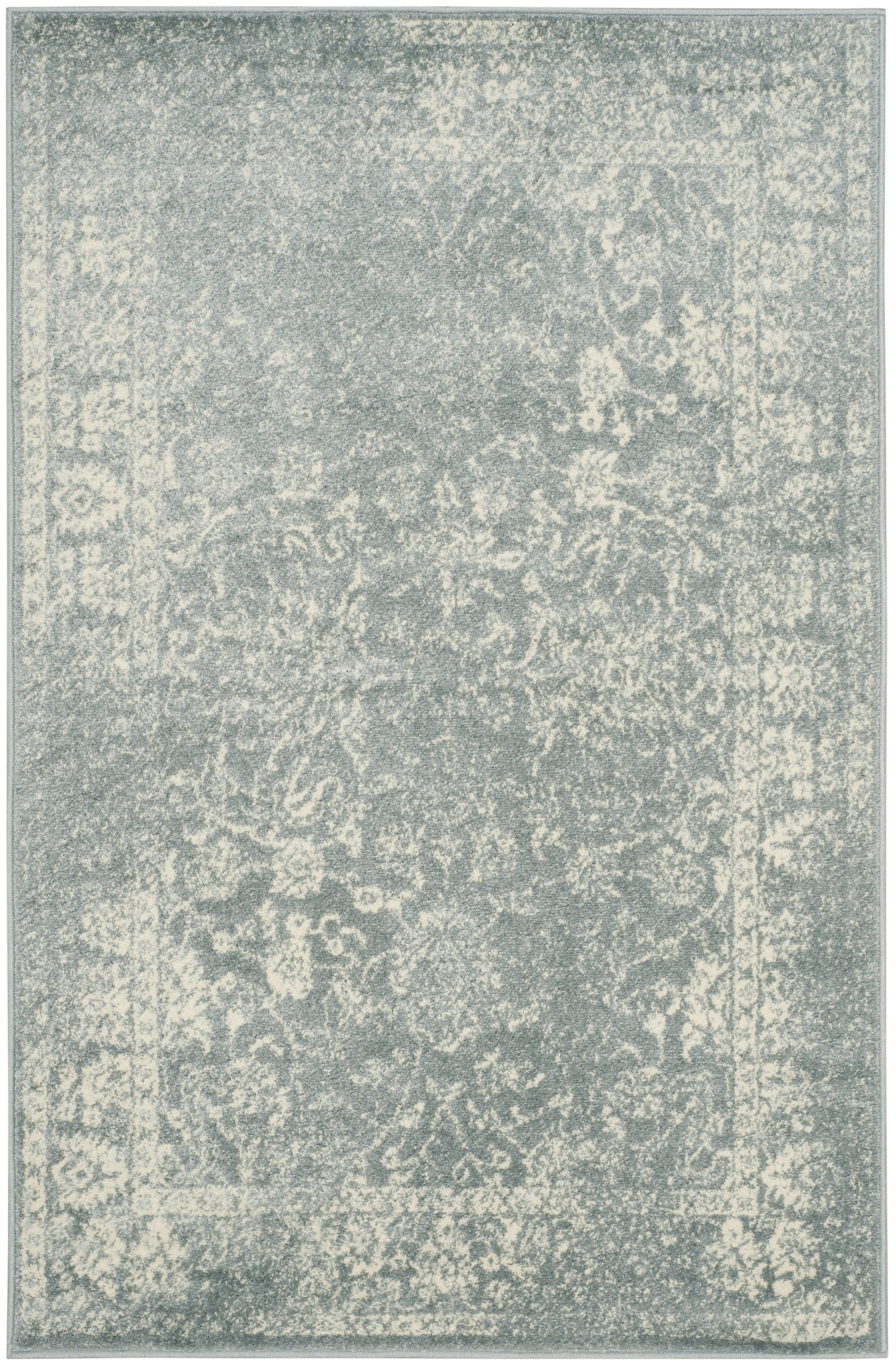ADIRONDACK - Tapis de salon interieur en gris ardoise & ivoire, 122 x 183 cm