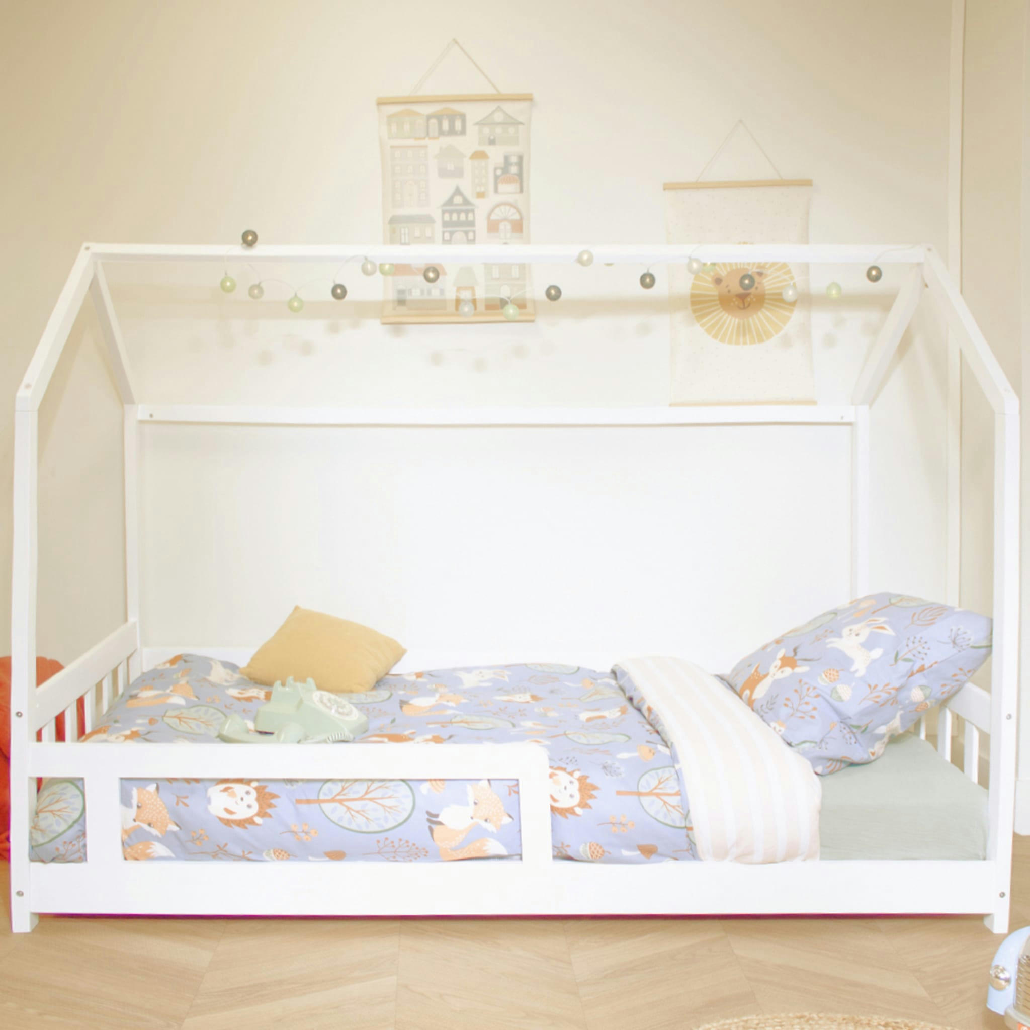 - Lit cabane blanc 90x190 blanc 90x190