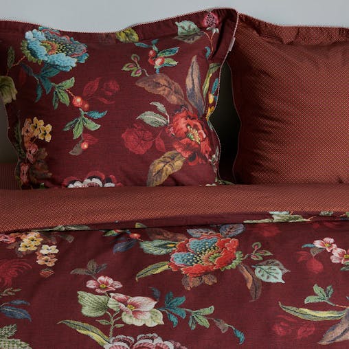 NNEDSZ PIP Studio Poppy Stitch Red Cotton Quilt Cover Set King