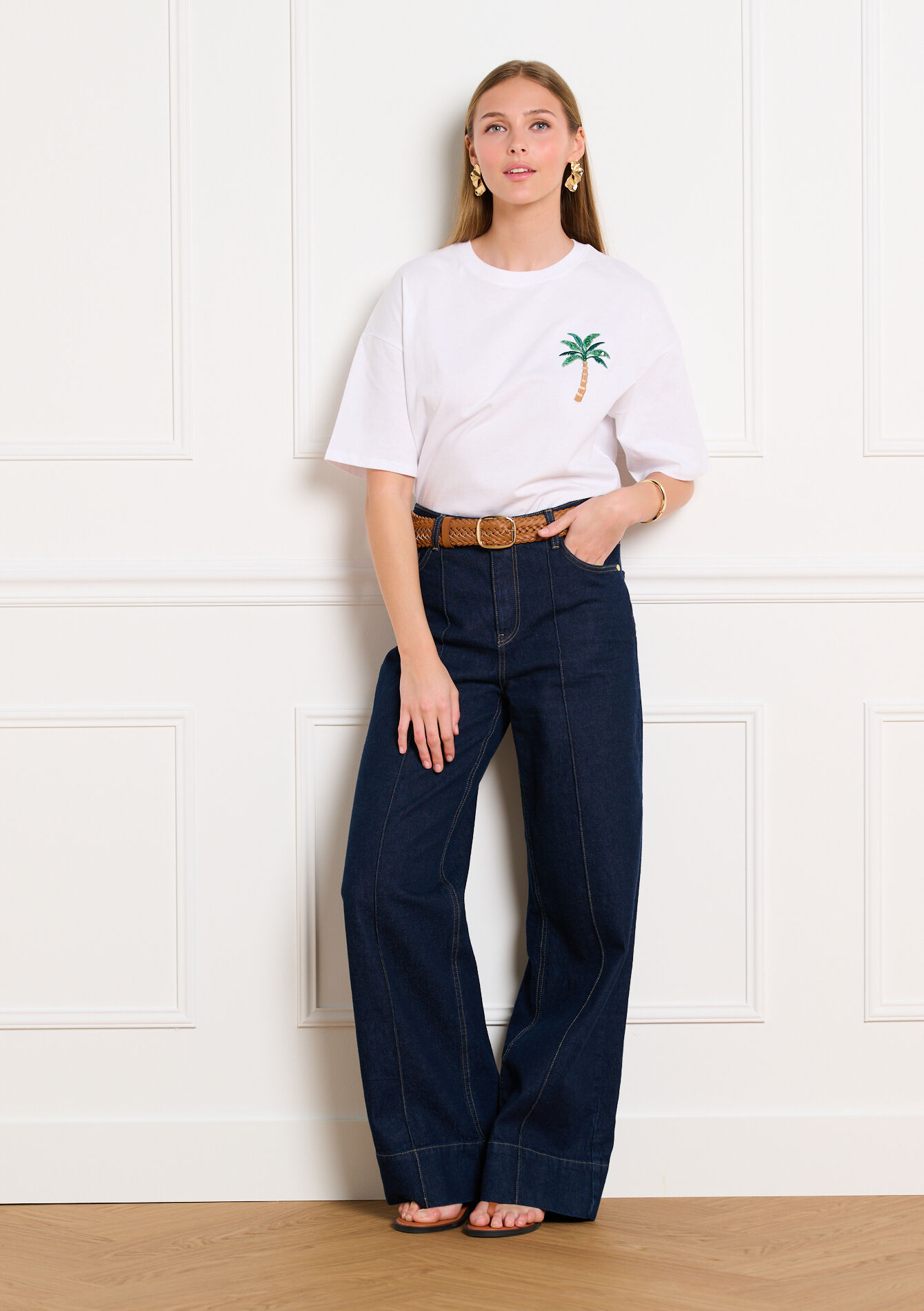 T-shirt met palm motief