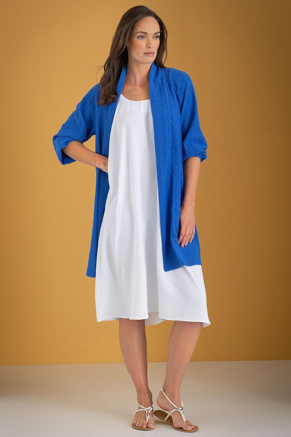 Klass. Patterned Open Front Jersey Cardigan