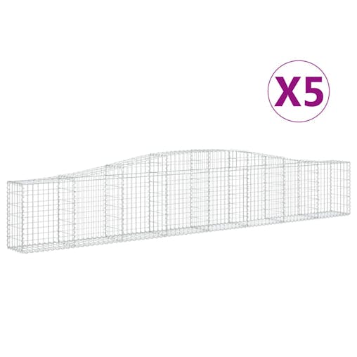 NNEVL Arched Gabion Baskets 5 pcs 400x30x60/80 cm Galvanised Iron