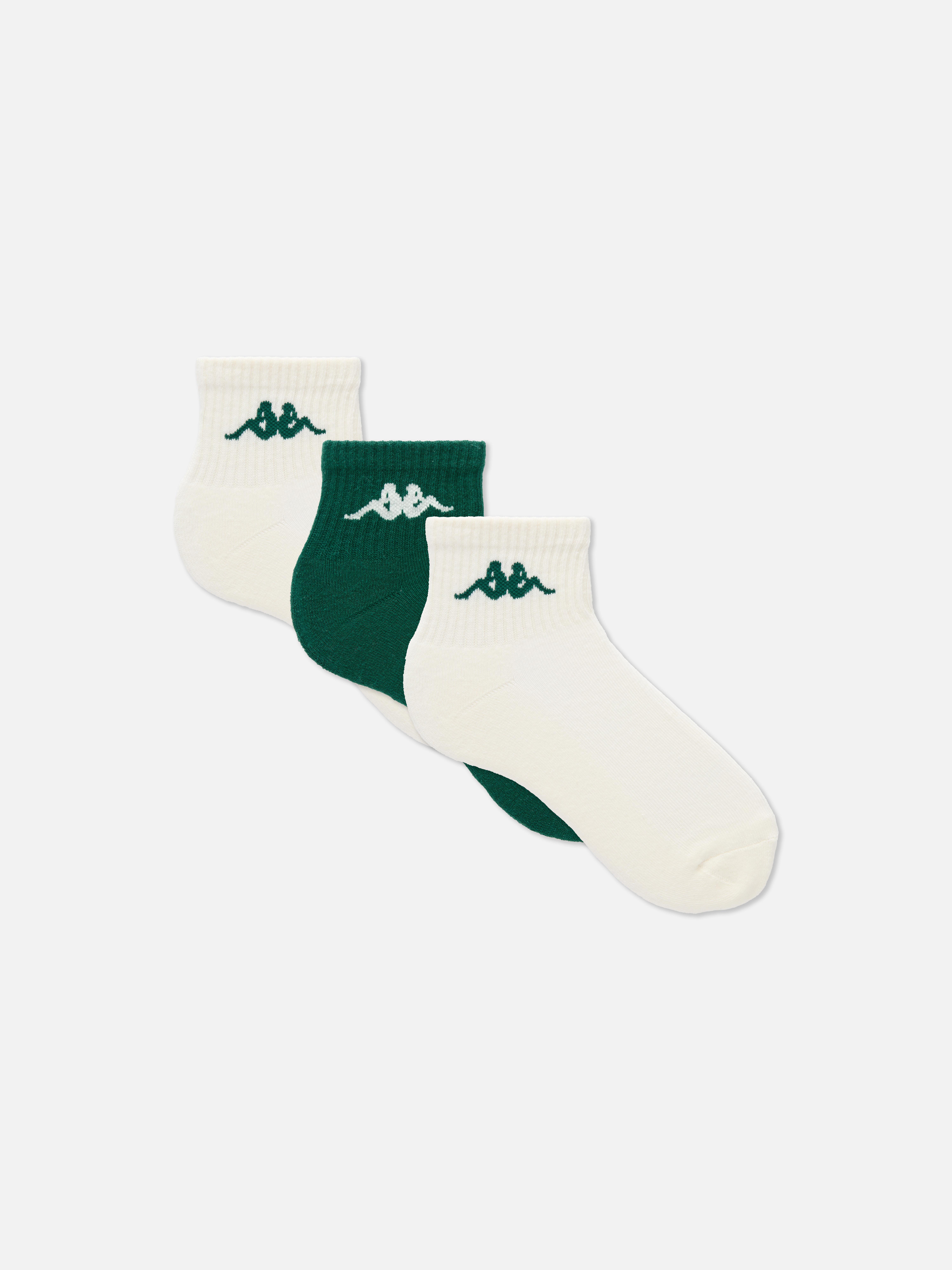 3pk Kappa Mixed Quarter Crew Socks