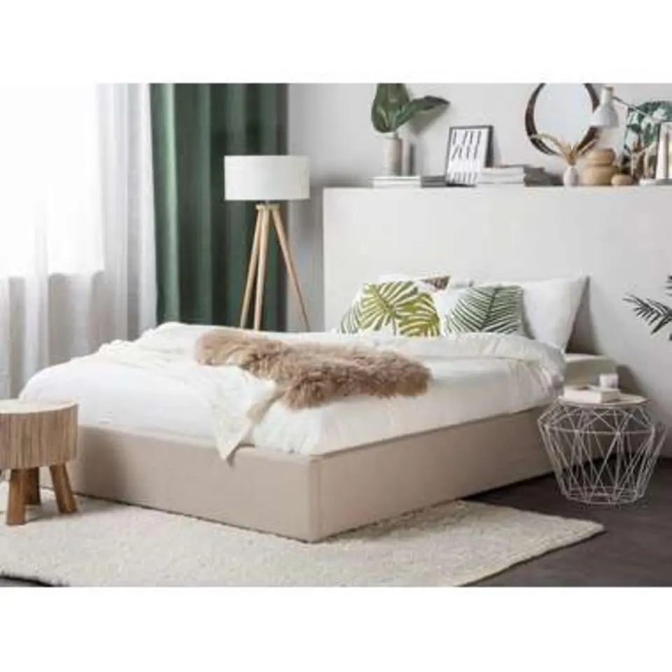 DINAN - Tweepersoonsbed - Beige - 140 x 200 cm - Polyester