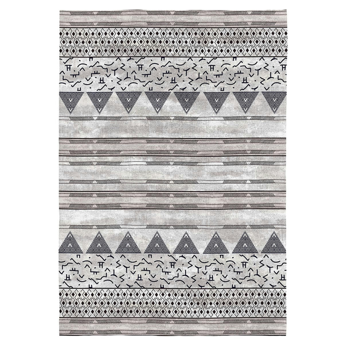 EVEREST - Tapis décoratif en coton en impression digital gris 160x230 cm