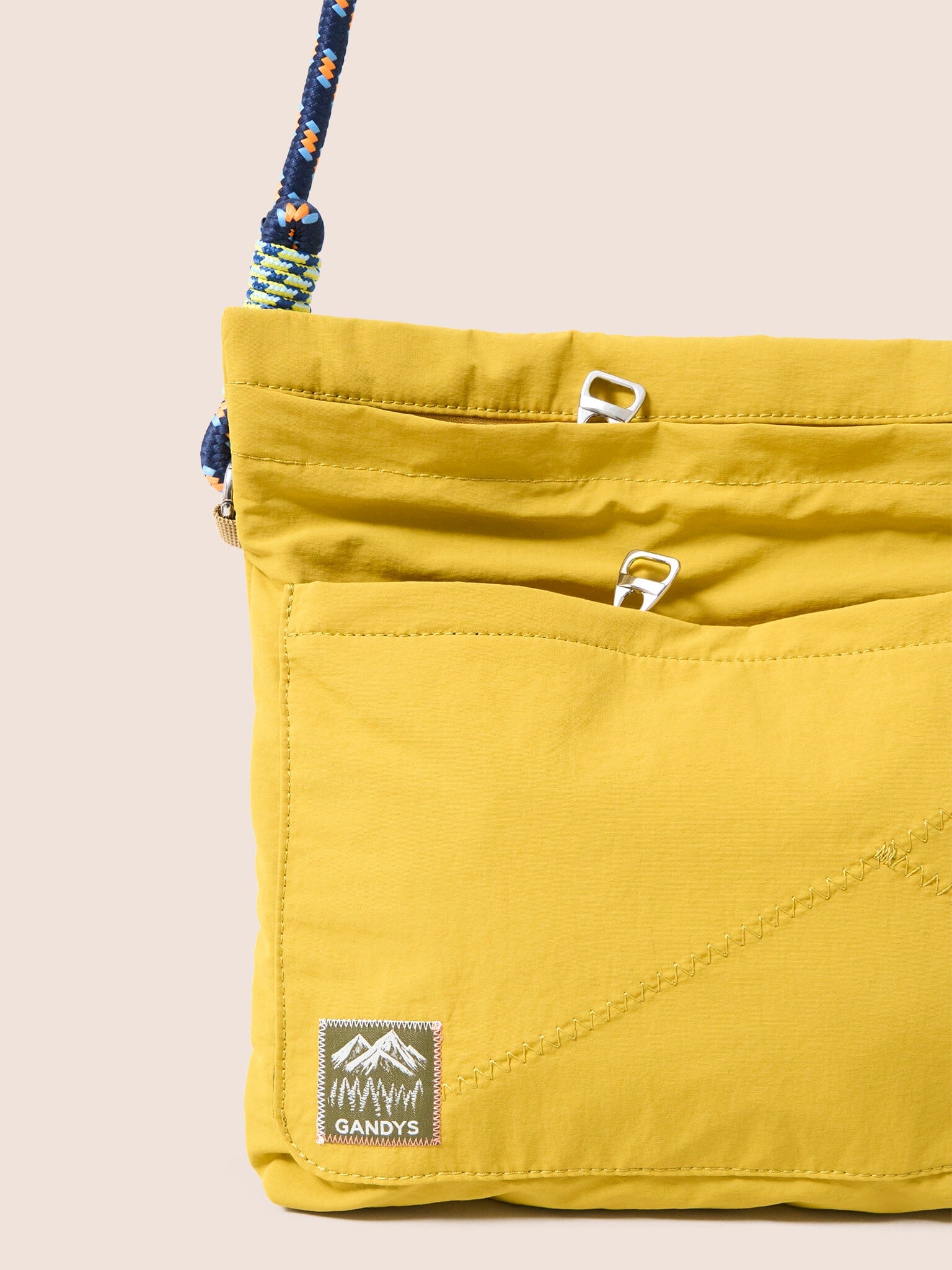 Carabiner Club Recycled Envelope Crossbody Bag in Yellow