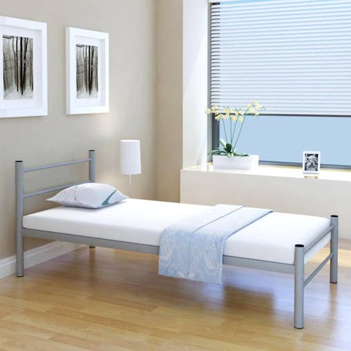 NNEVL Bed Frame Grey Metal King Single Size