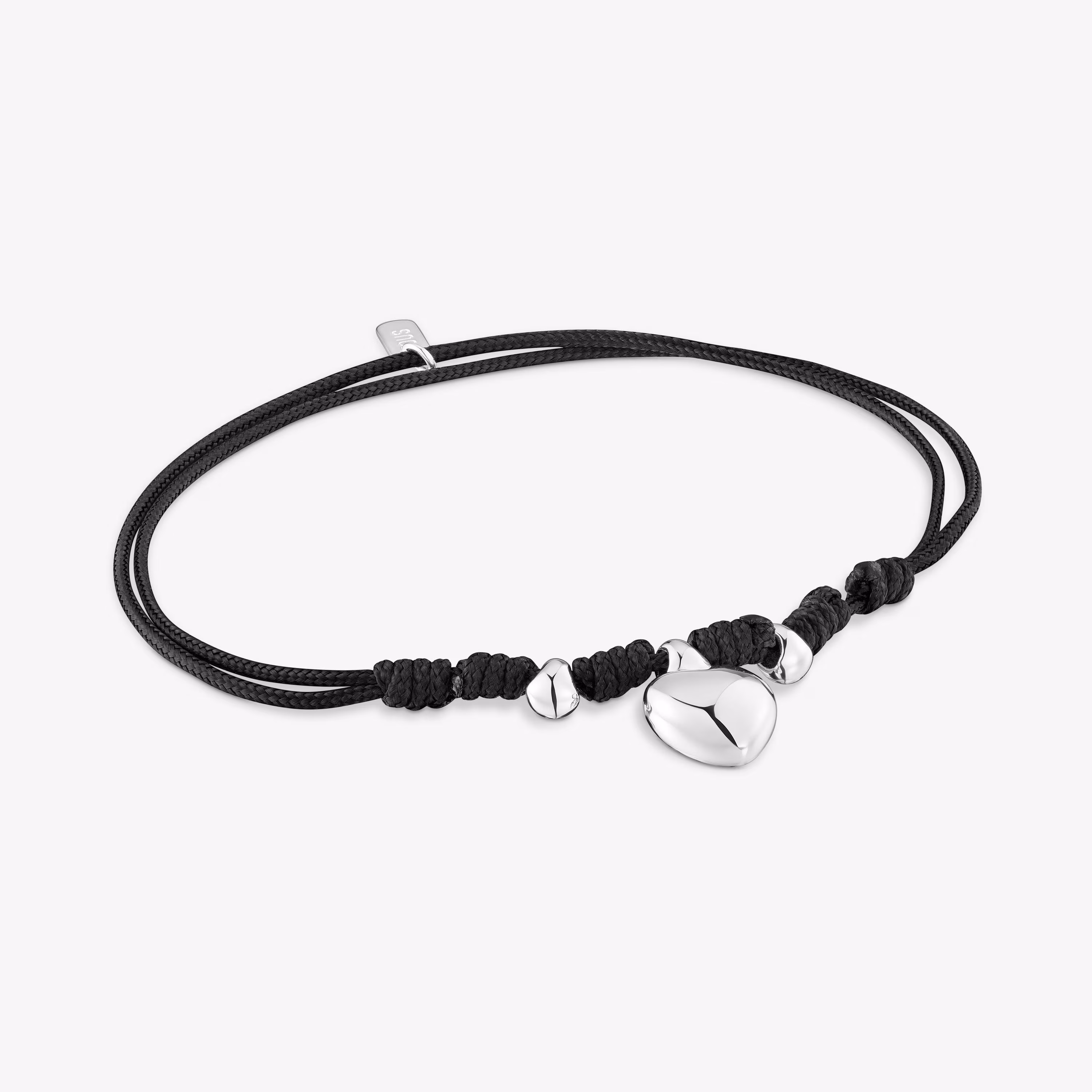 Pulsera de plata y nylon negro TOUS Flechazo