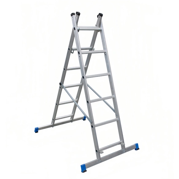 Gerüstleiter mit Plattform, 3-in-1, klappbar, Tragfähigkeit 150 kg, Aluminium