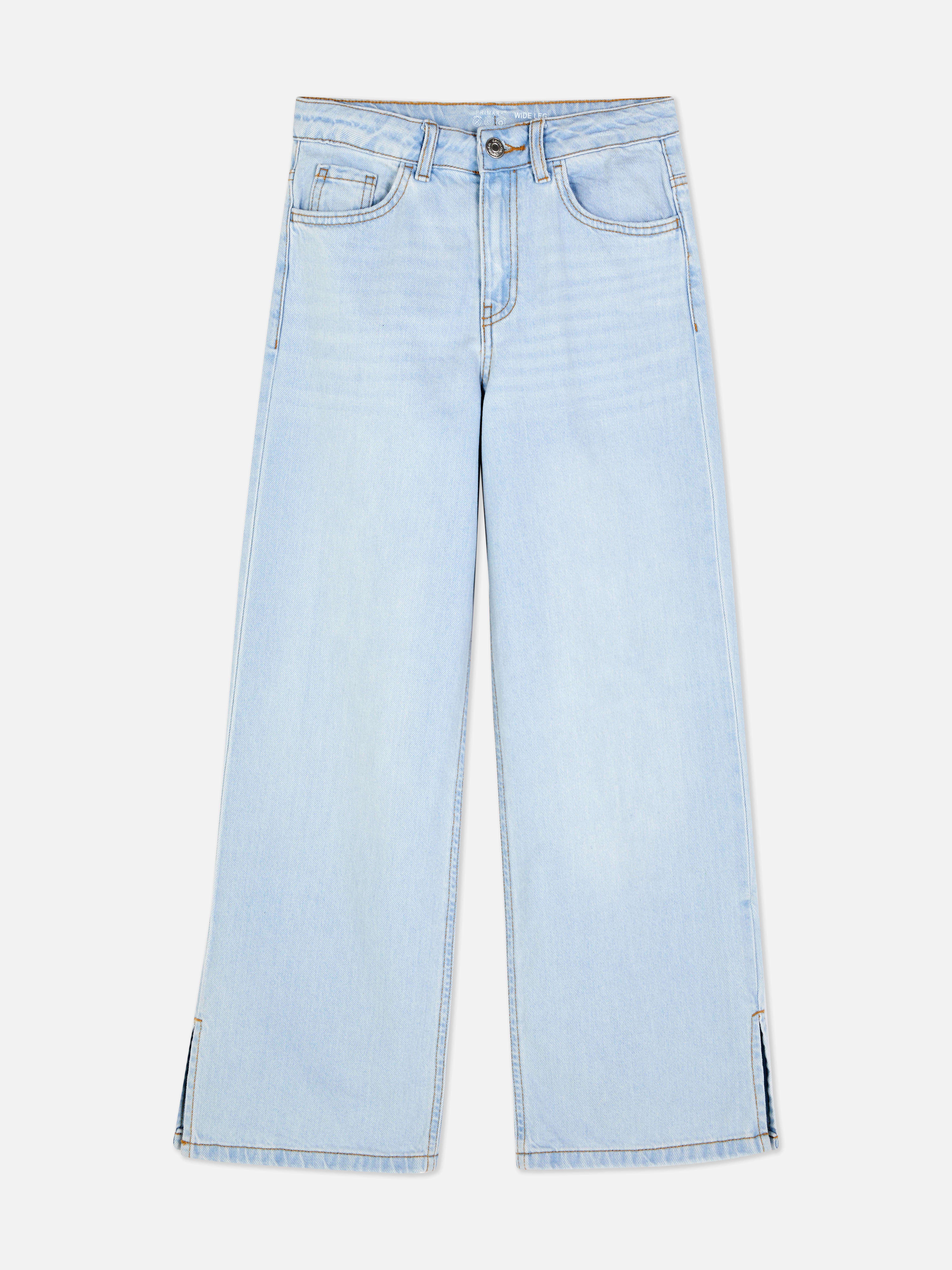7-15yrs | Hem Split Wide Leg Jeans