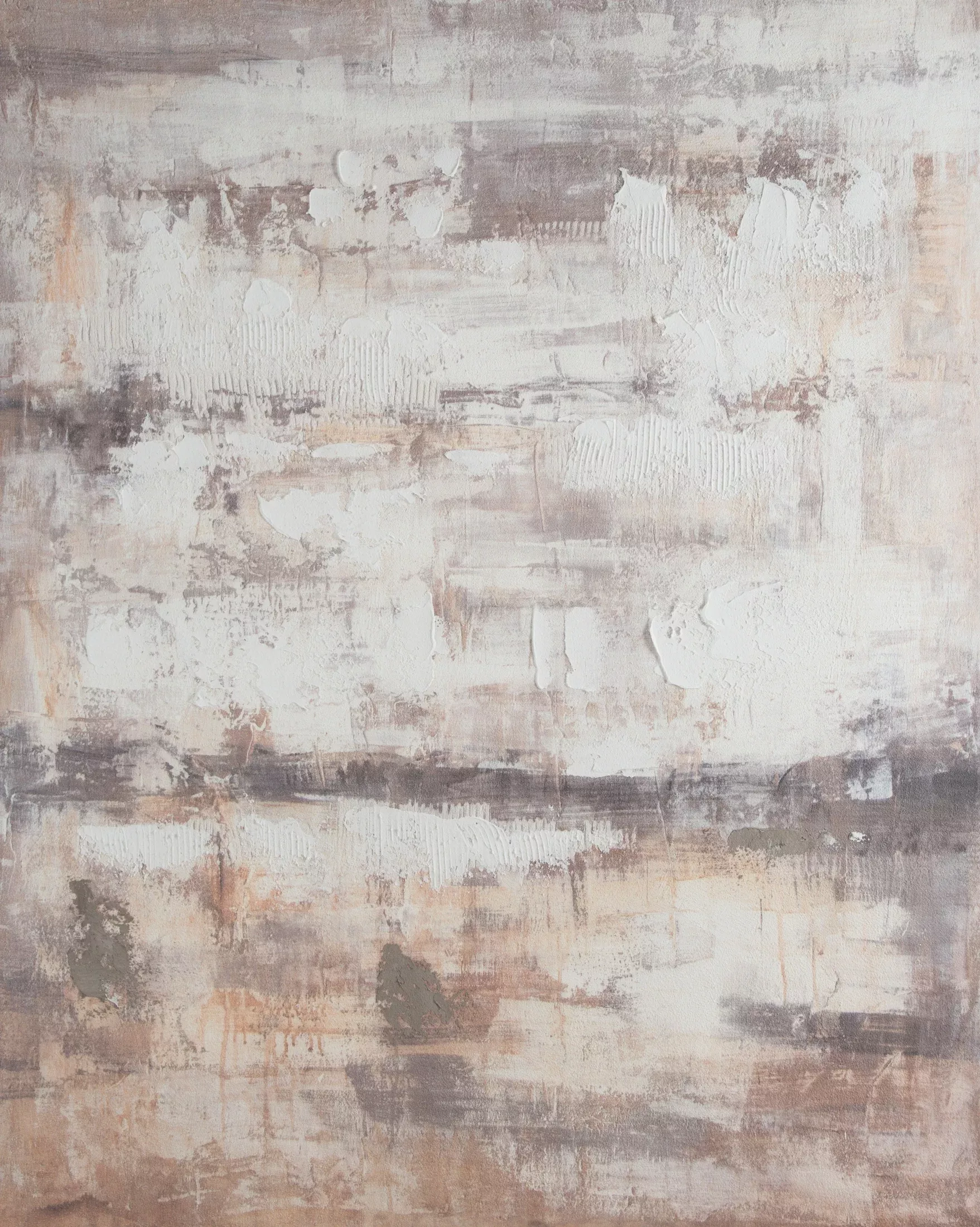 Obraz abstarkcja kremowo, beżowy ręcznie malowany na płótnie 80x100 cm