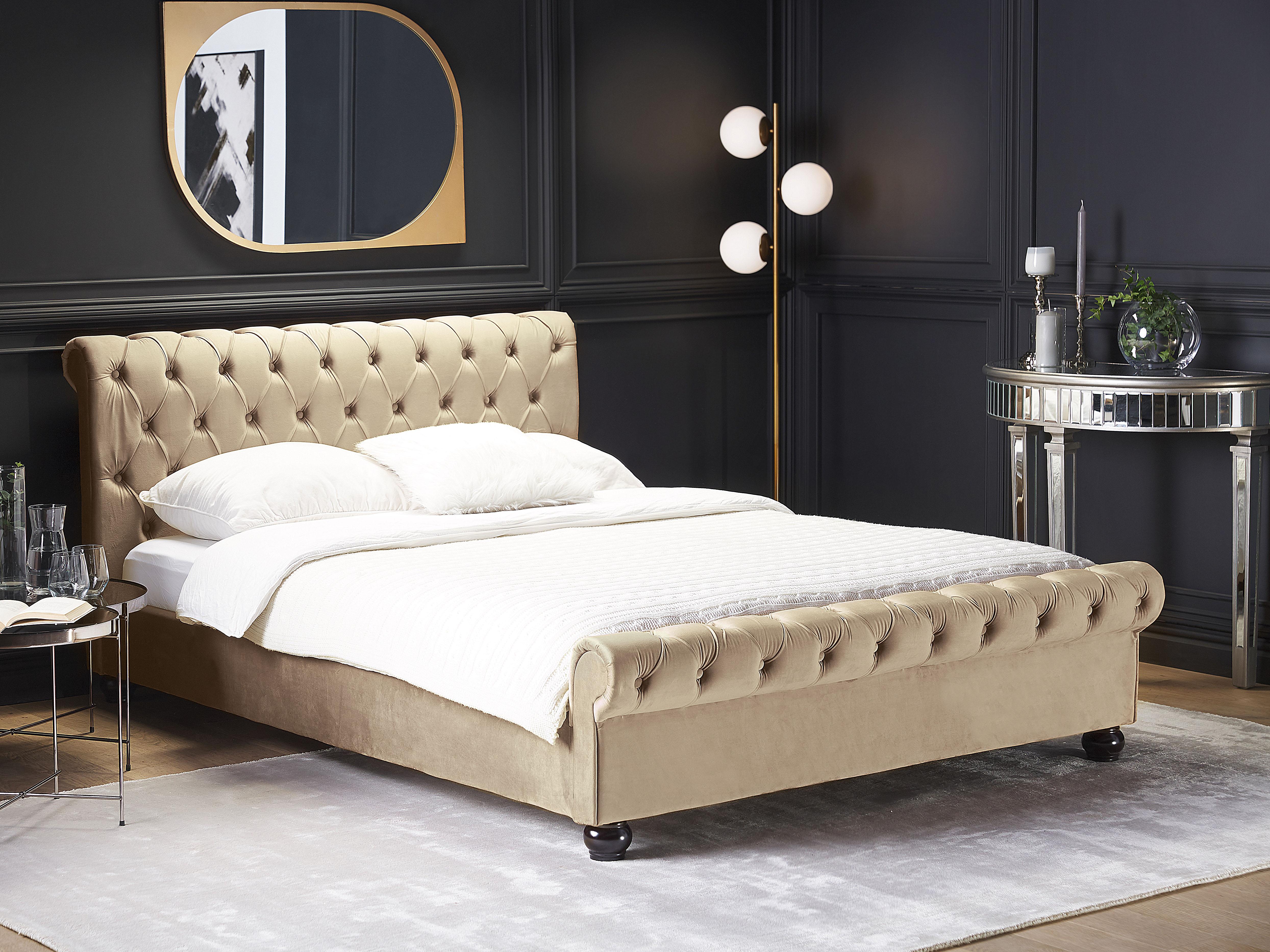Waterbed Velvet AVALLON 180 x 200 cm (EU Super King) Beige