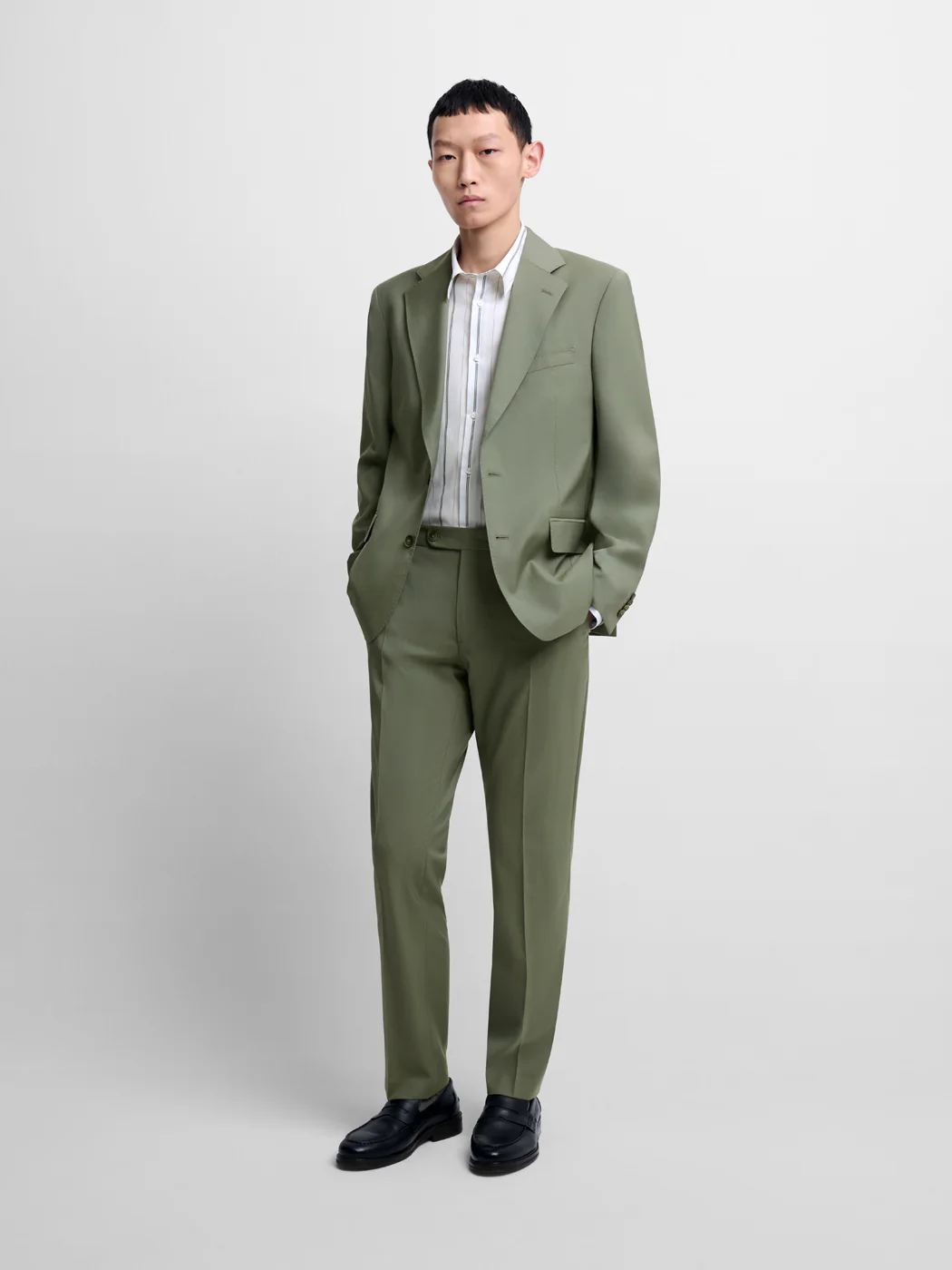 Pantalon de costume slim en laine