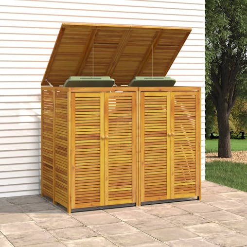 NNEVL Double Garbage Bin Shed 140x89x117 cm Solid Wood Acacia