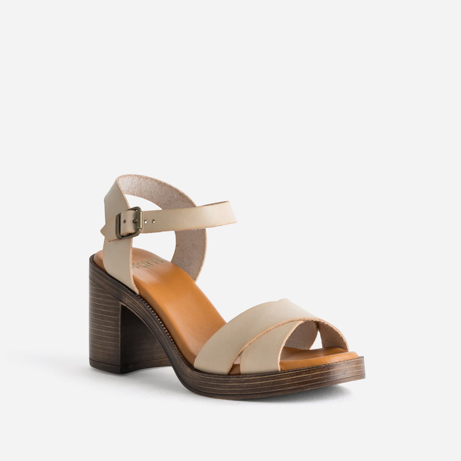 Sandale beige cuir