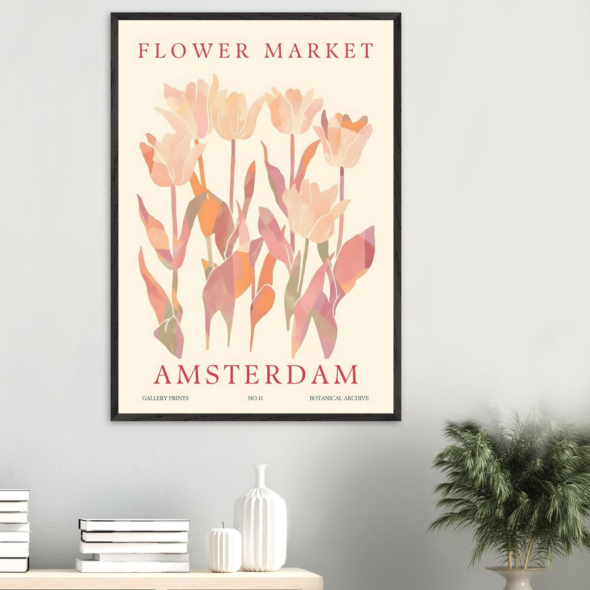 Artfulprints Poster Flower market - Amsterdam I  - 70x100 cm - Roze