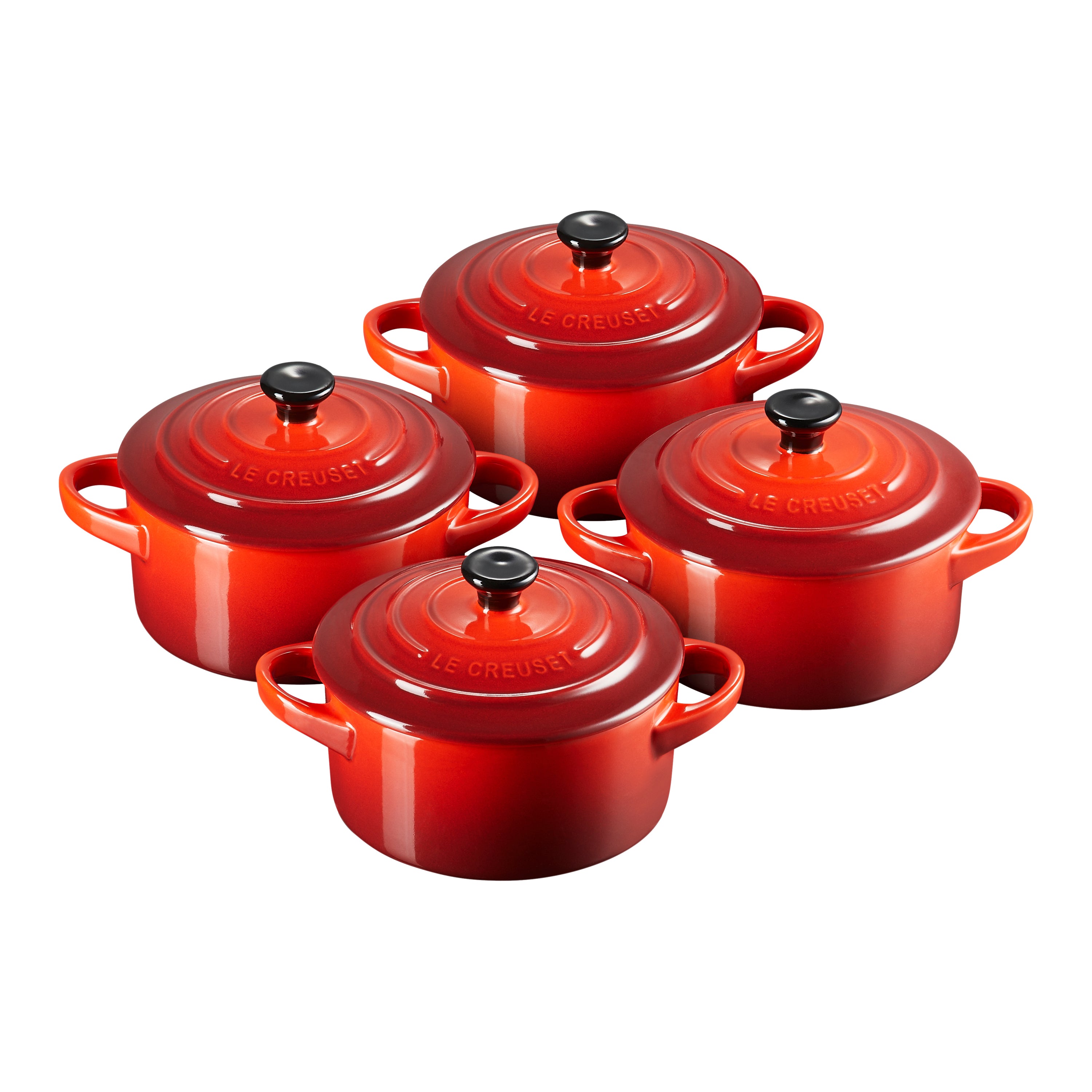 Le Creuset Mini Braadpannen 4 st. - Ø 10 cm - Rood