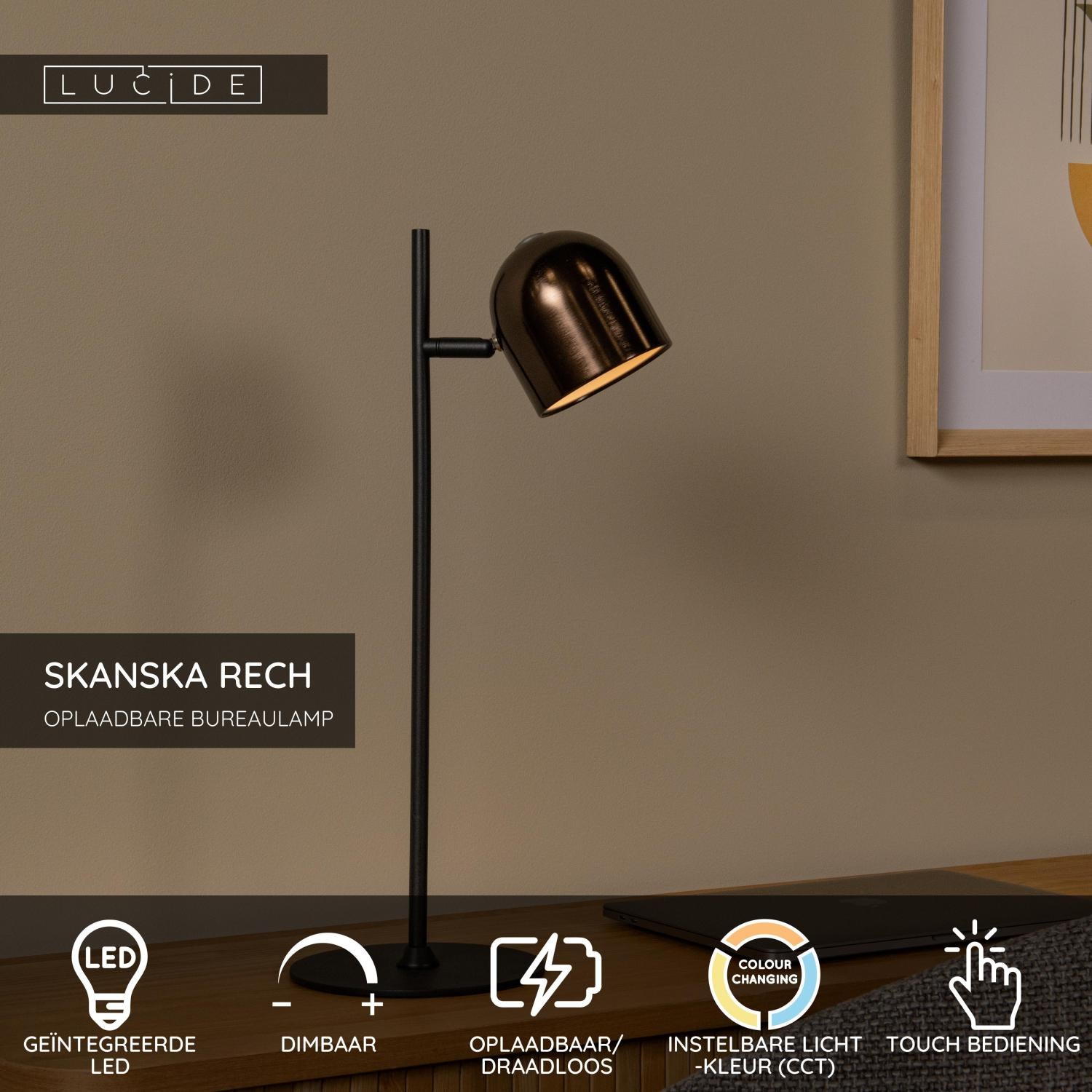 Lucide SKANSKA RECH Bureaulamp - Koffie
