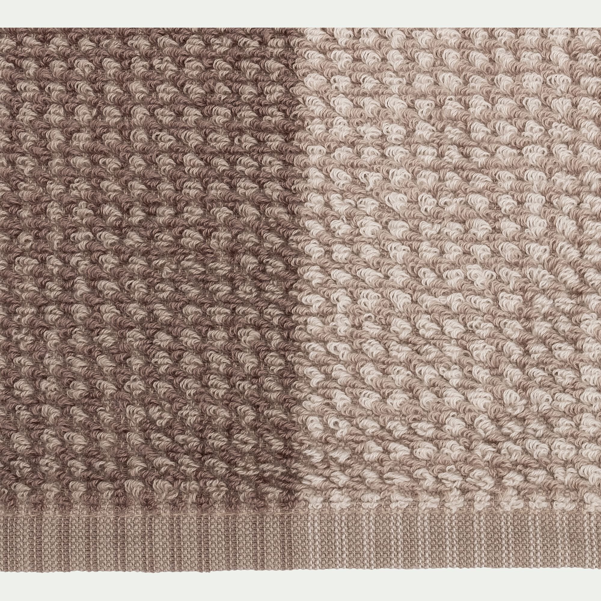 HUGO - Serviette de toilette bouclette jacquard en coton - beige alpilles 50x100cm