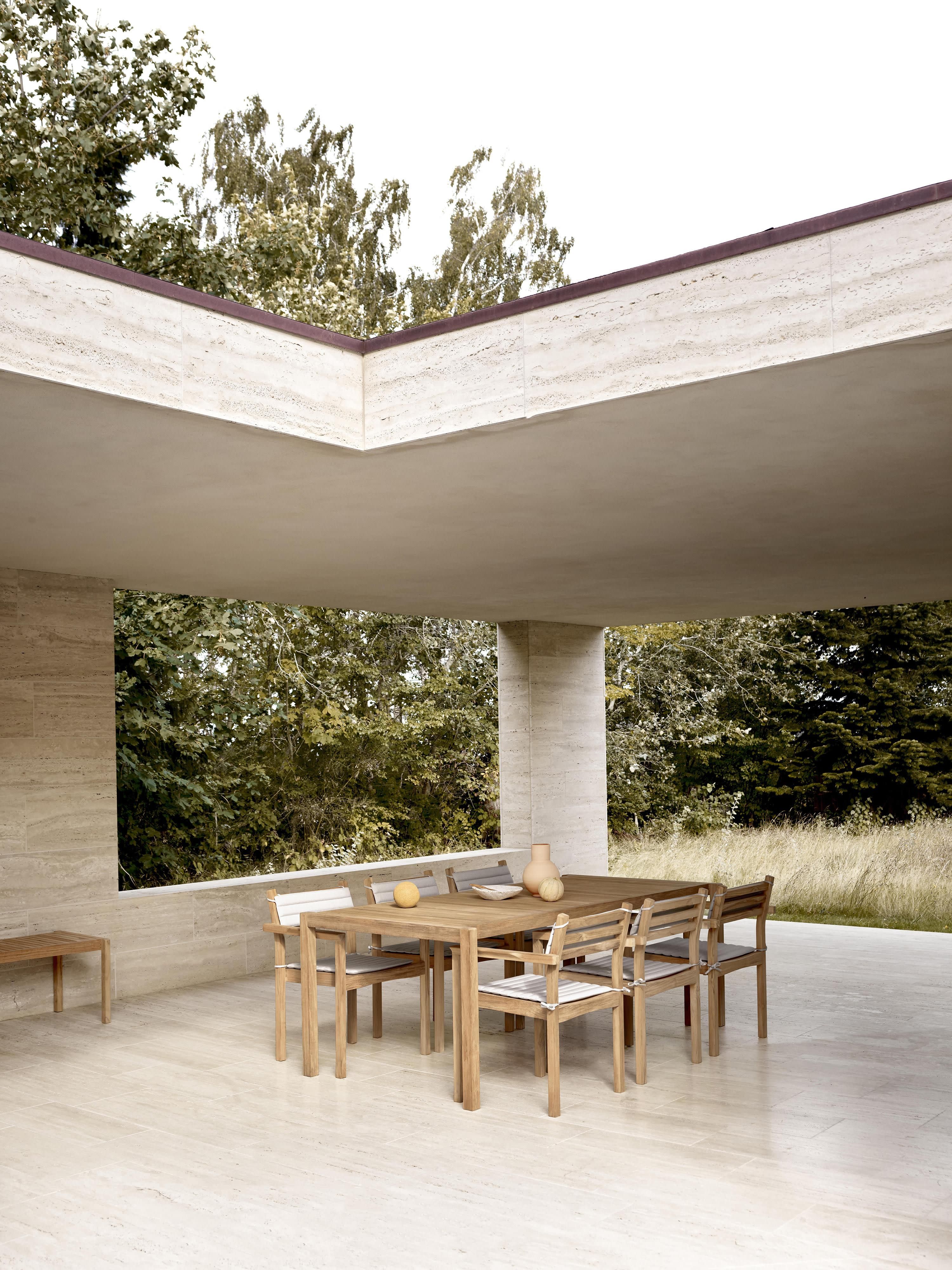 Gartentisch AH901 aus Teakholz, 203 x 100 cm