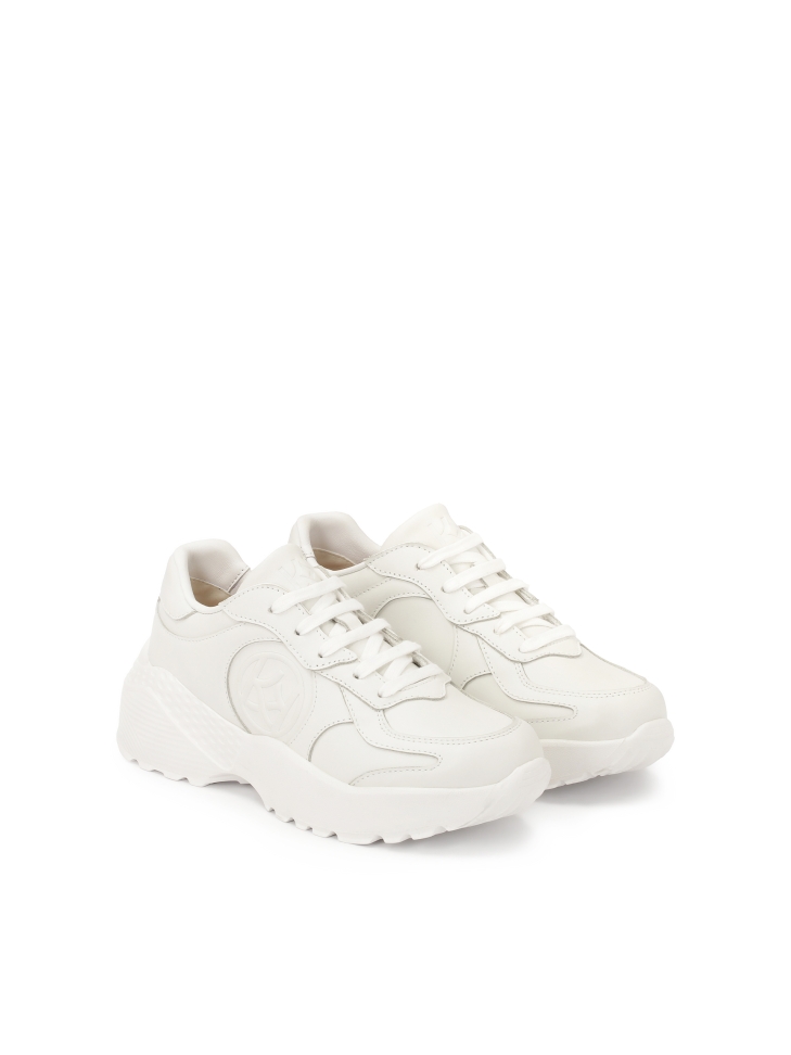 Leather sneakers in white color