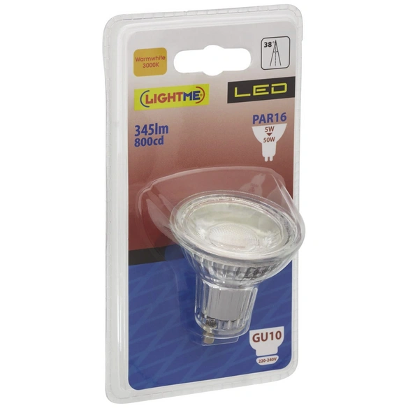 LED-Leuchtmittel, 5 W, GU10, 3000 K, warmweiß, 345 lm