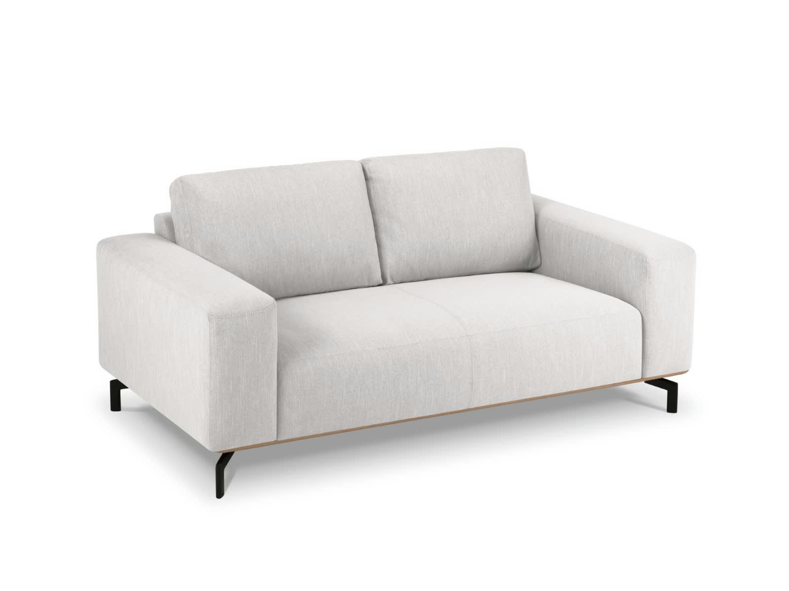 MARC - Canapé 2 places en Tissu Structurel Gris Clair