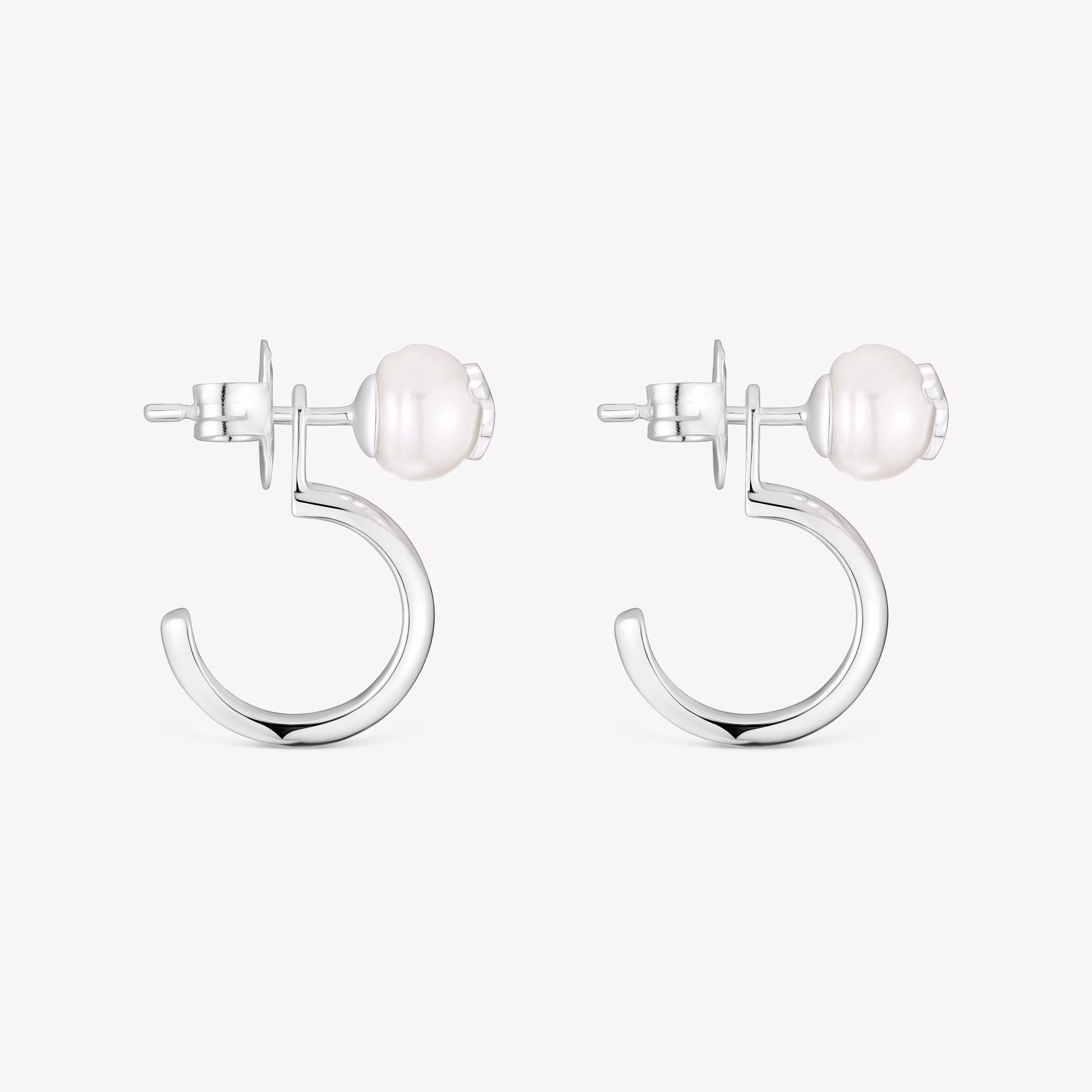 Pendientes de aro en  plata y perlas cultivadas Icon Pearl