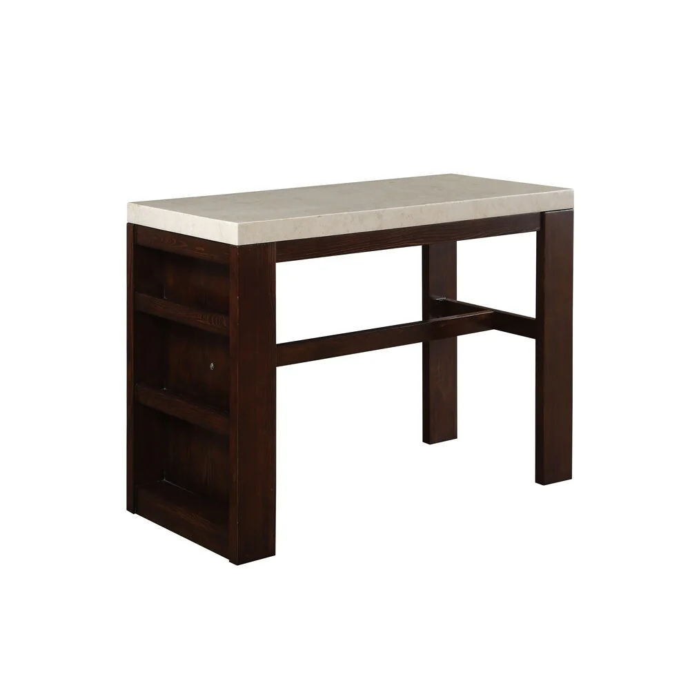 ACME Avita Counter Table in Marble and Cherry